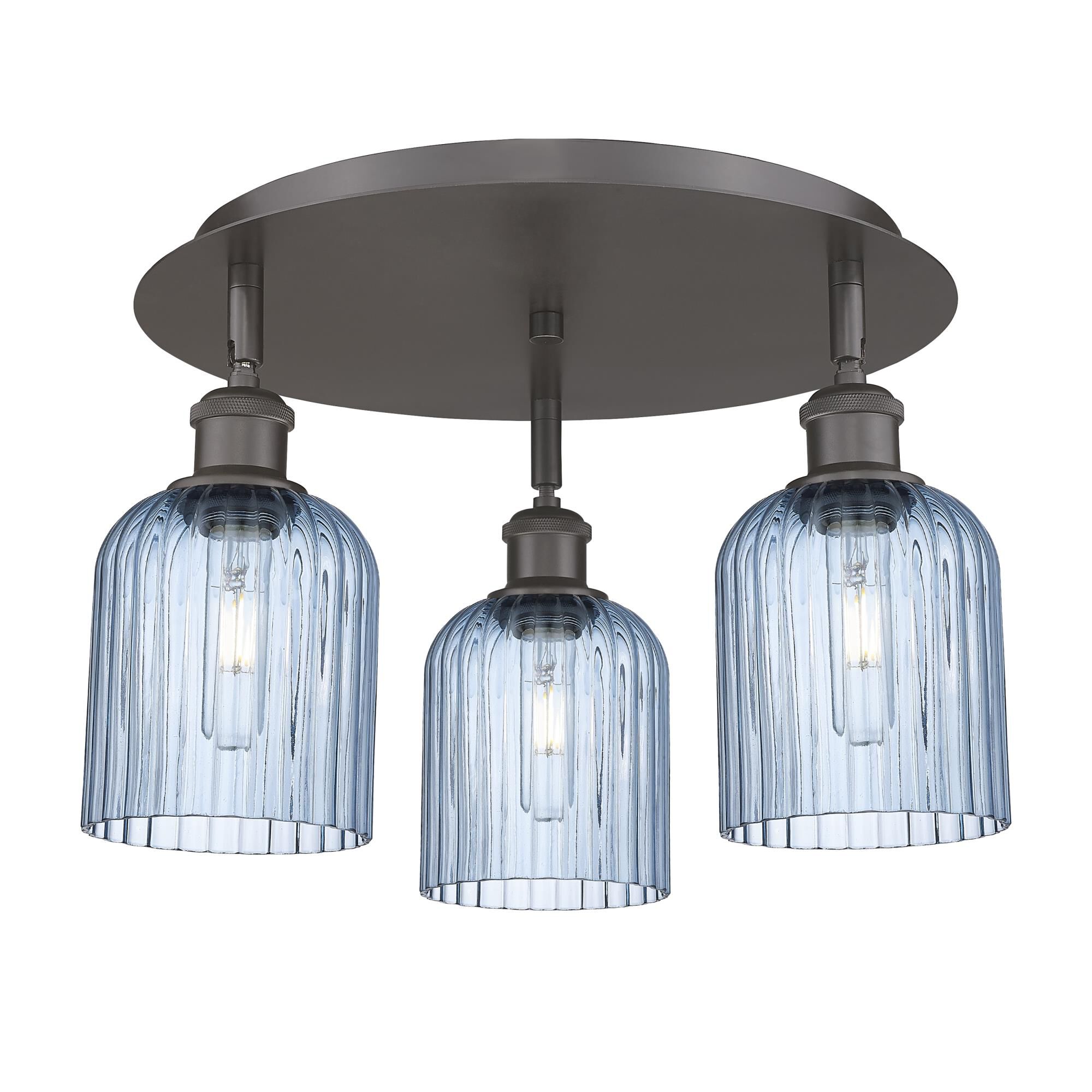 Shown in Oil Rubbed Bronze finish and Princess Blue shade