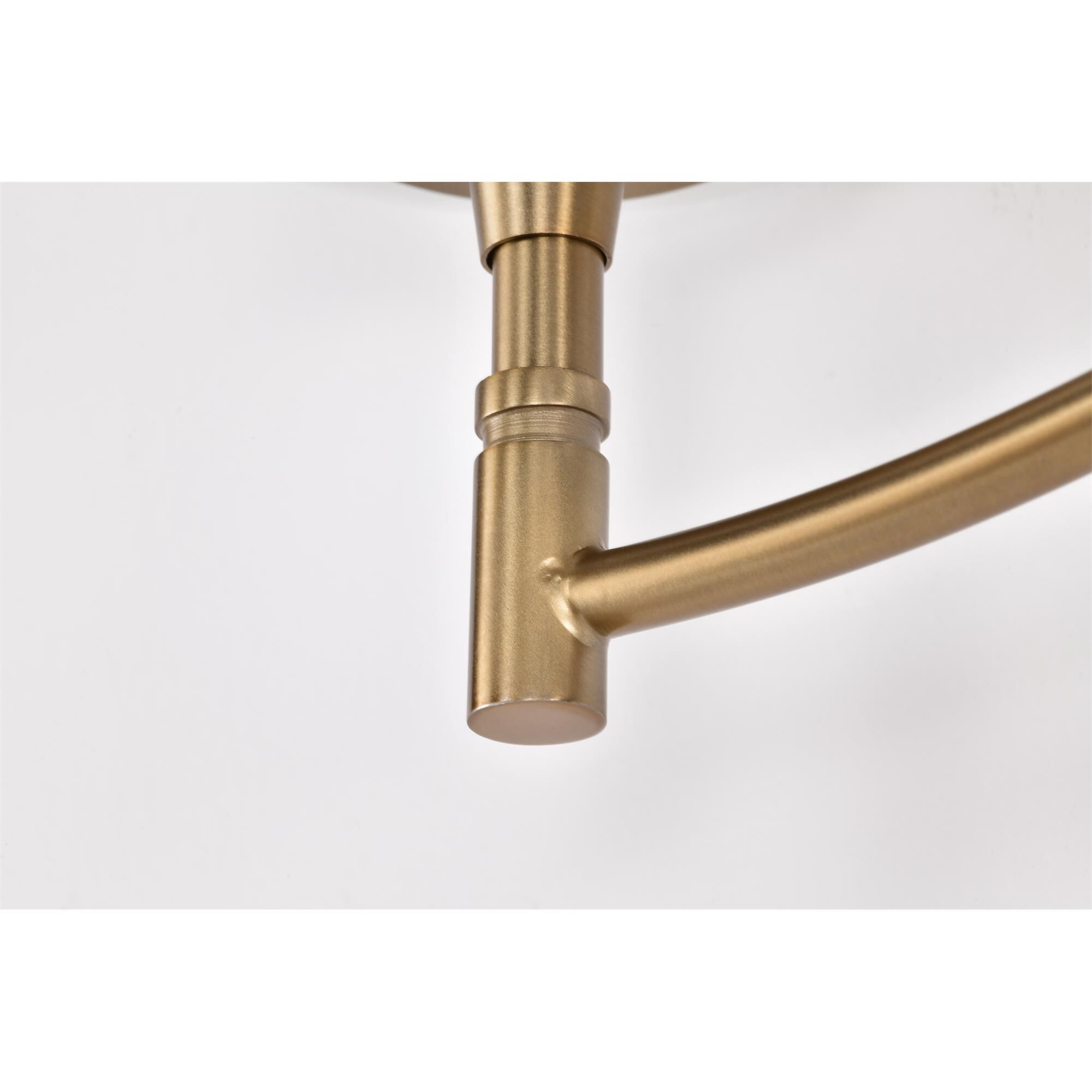 Shown in Burnished Brass finish and White Opal glass