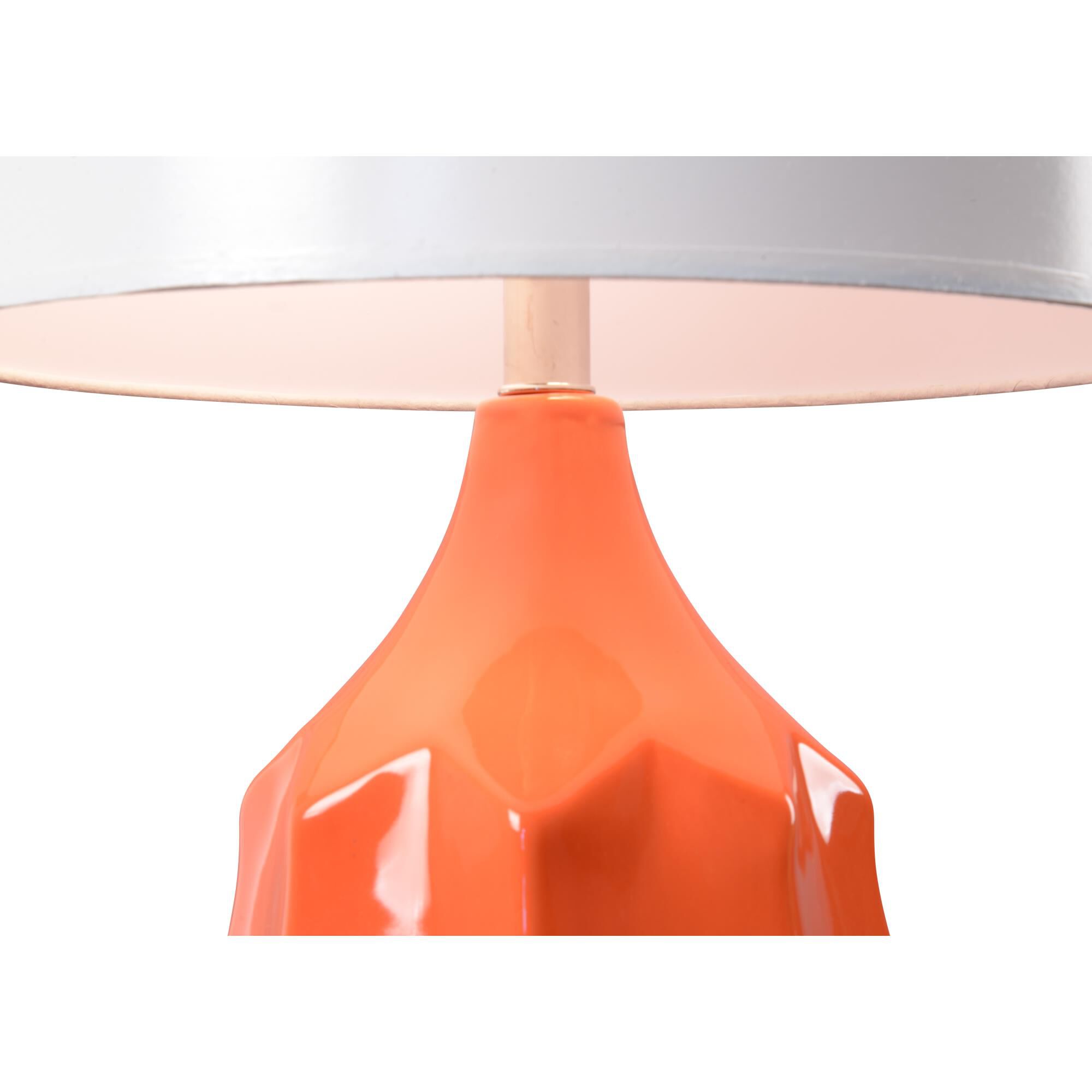 Shown in Soft Orange Glaze finish and Super White Paper shade