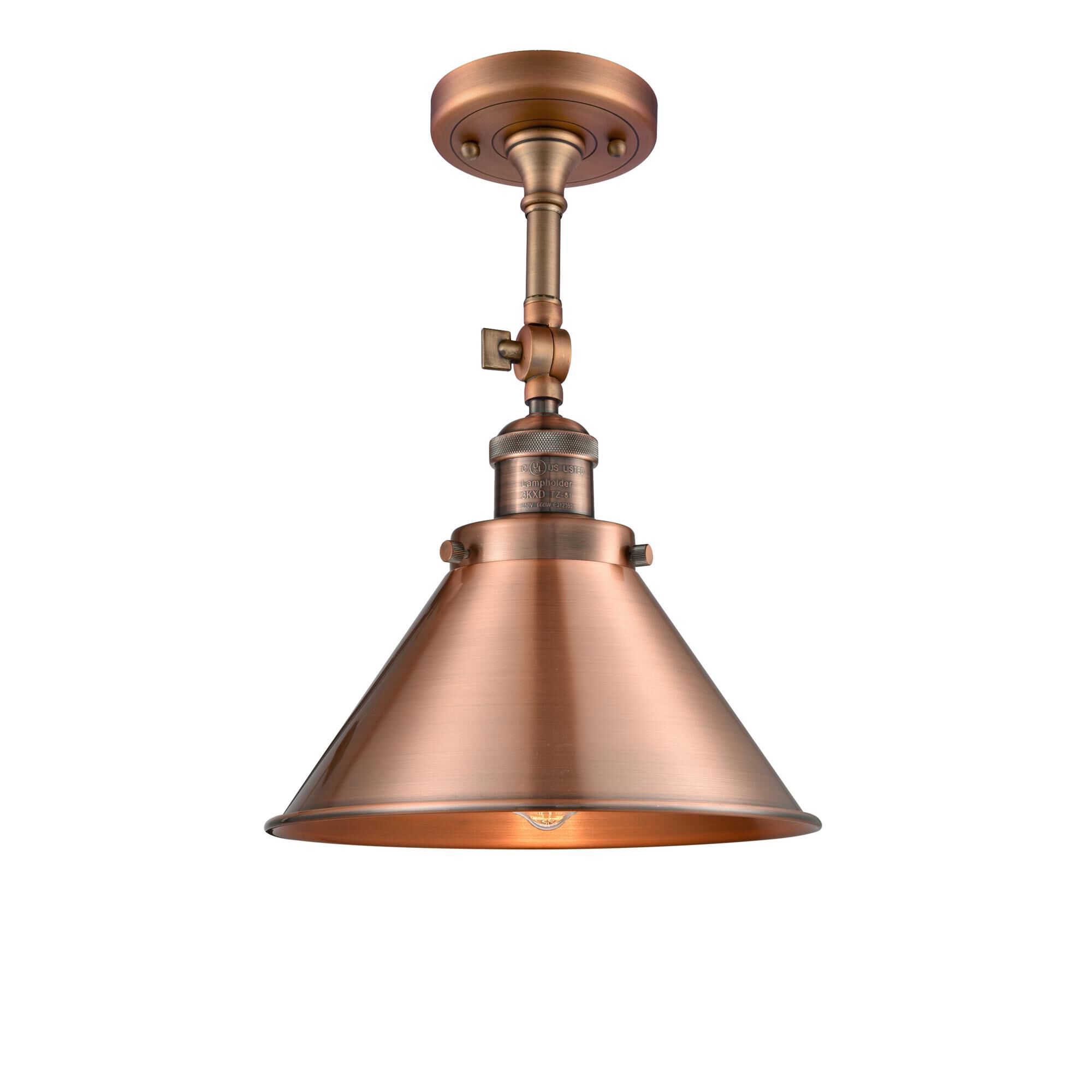 Shown in Antique Copper finish and Antique Copper shade