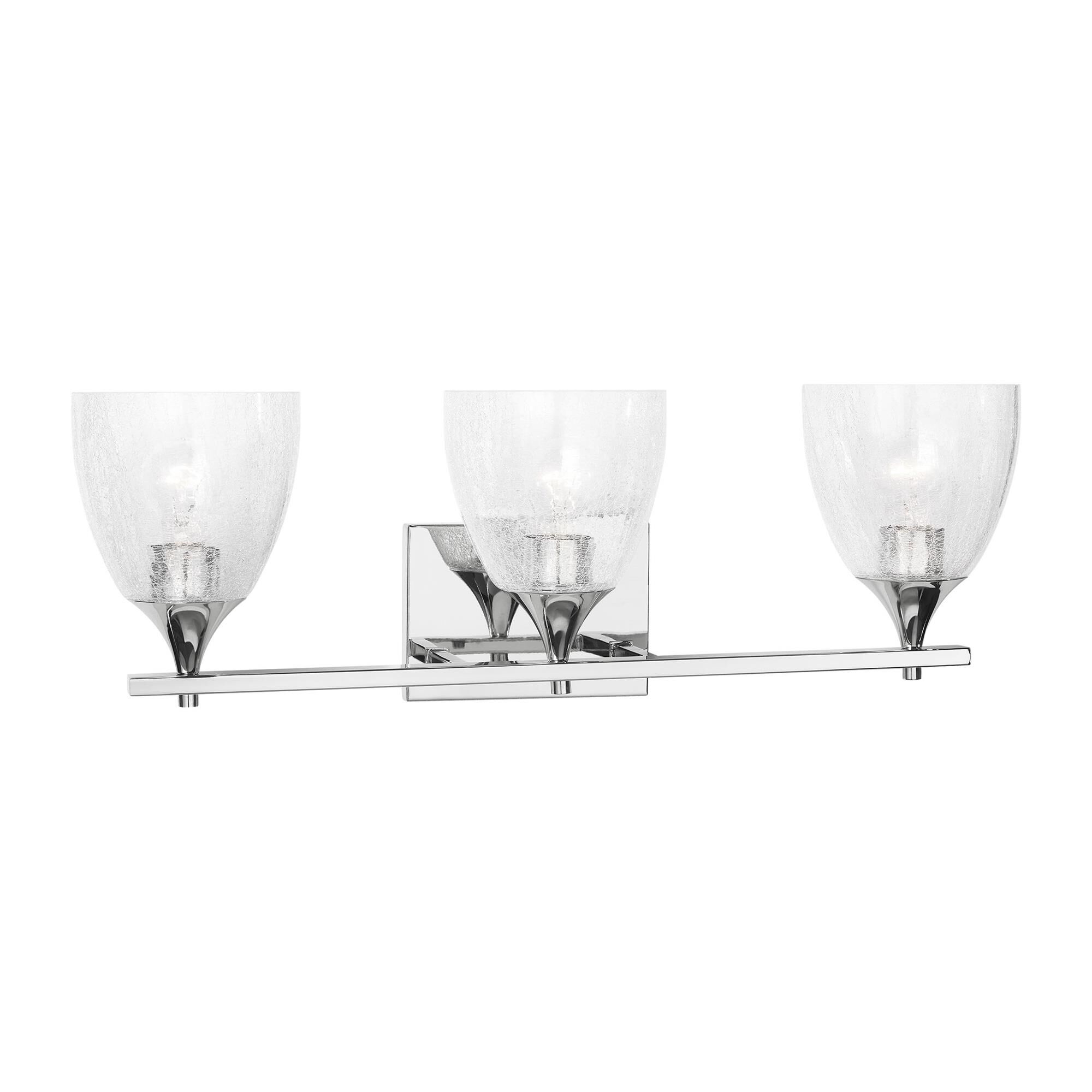 Shown in Chrome finish and Clear Crackle glass
