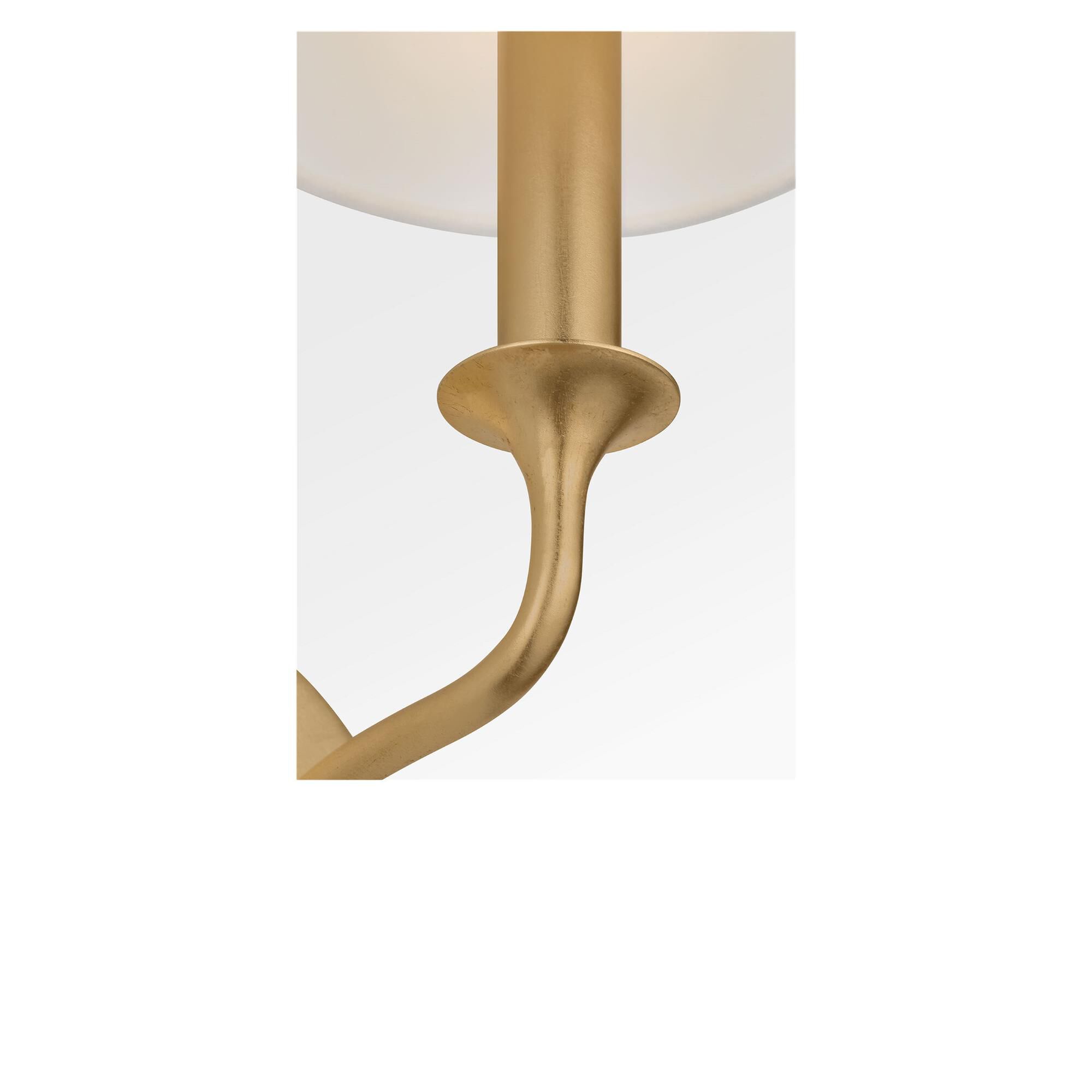 Shown in Gild finish and White Linen Fabric shade