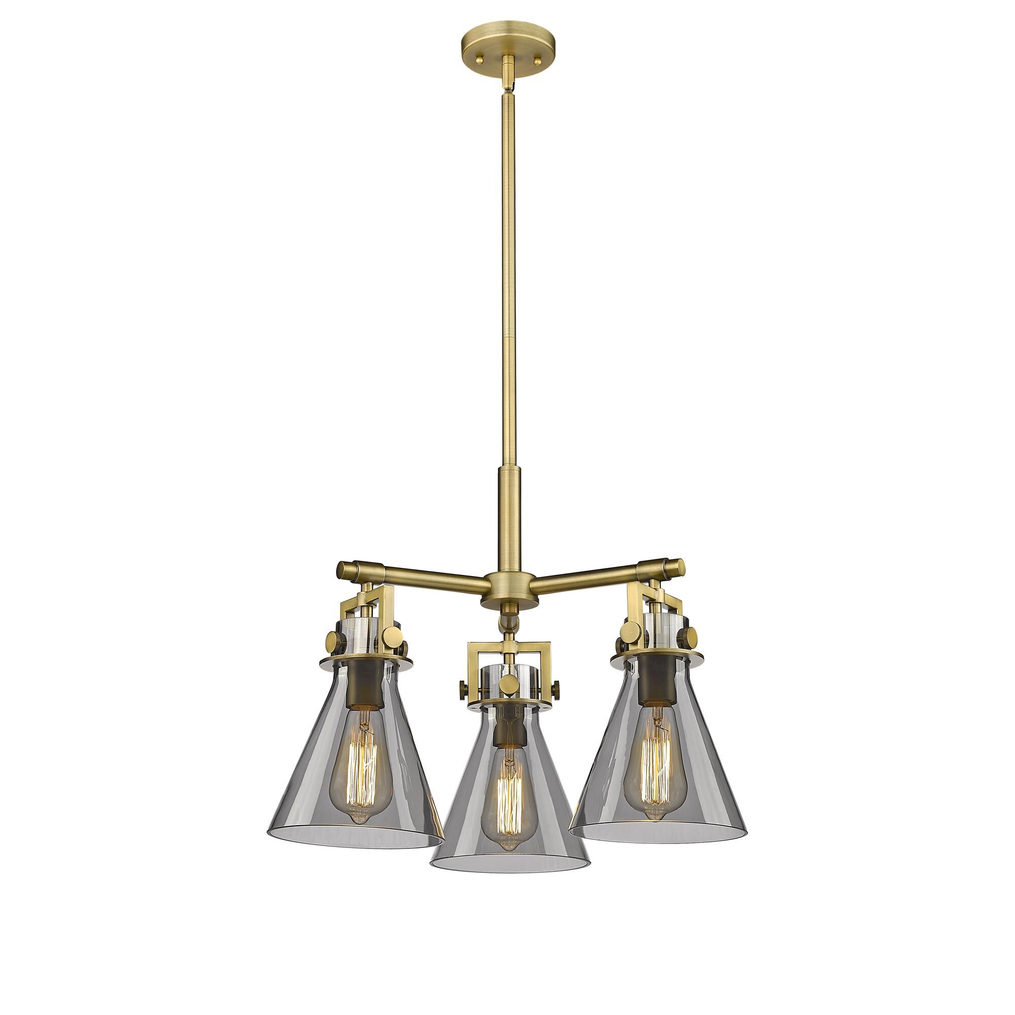 Shown in Brushed Brass finish and Plated Smoke glass