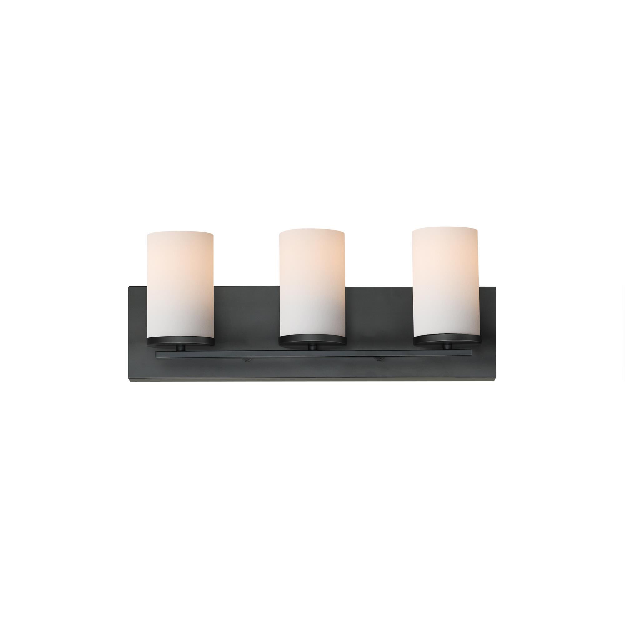 Shown in Black finish and Satin White glass