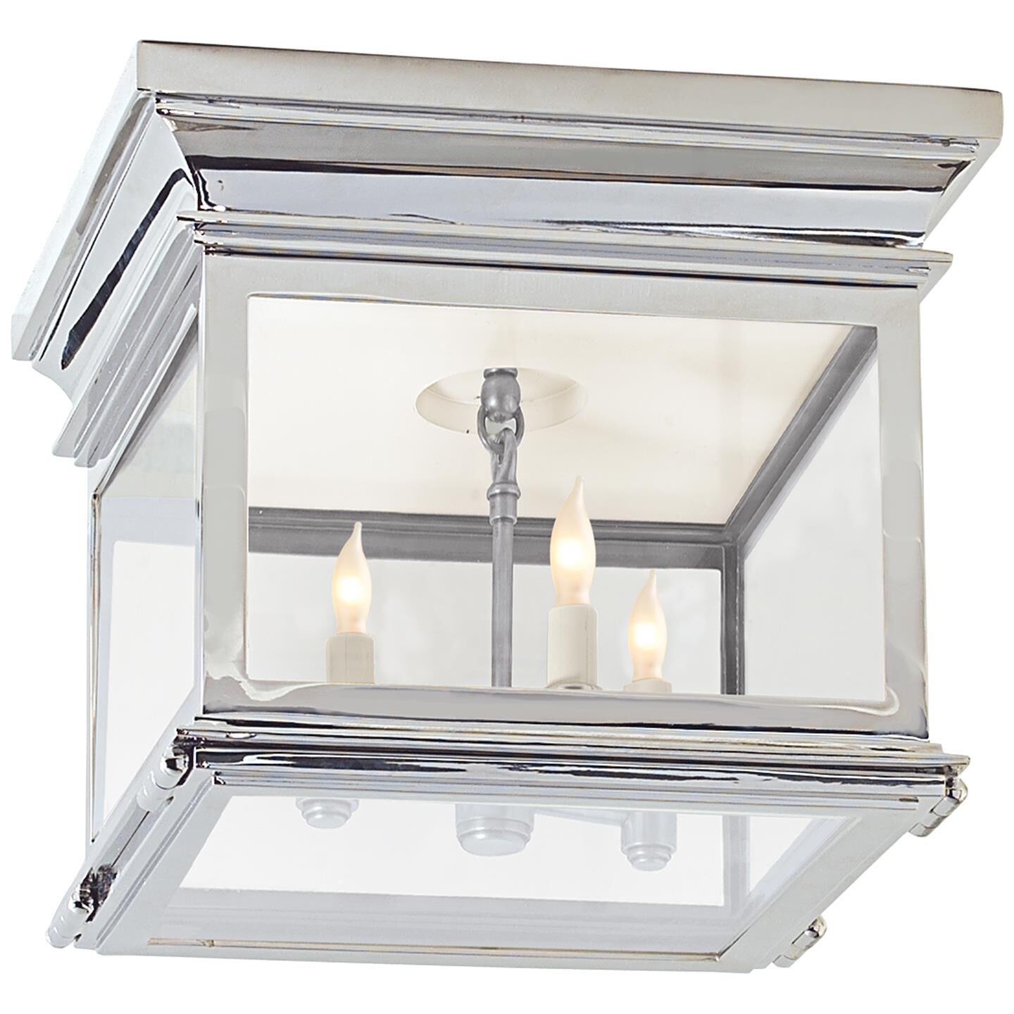 Shown in Polished Nickel finish and Clear glass