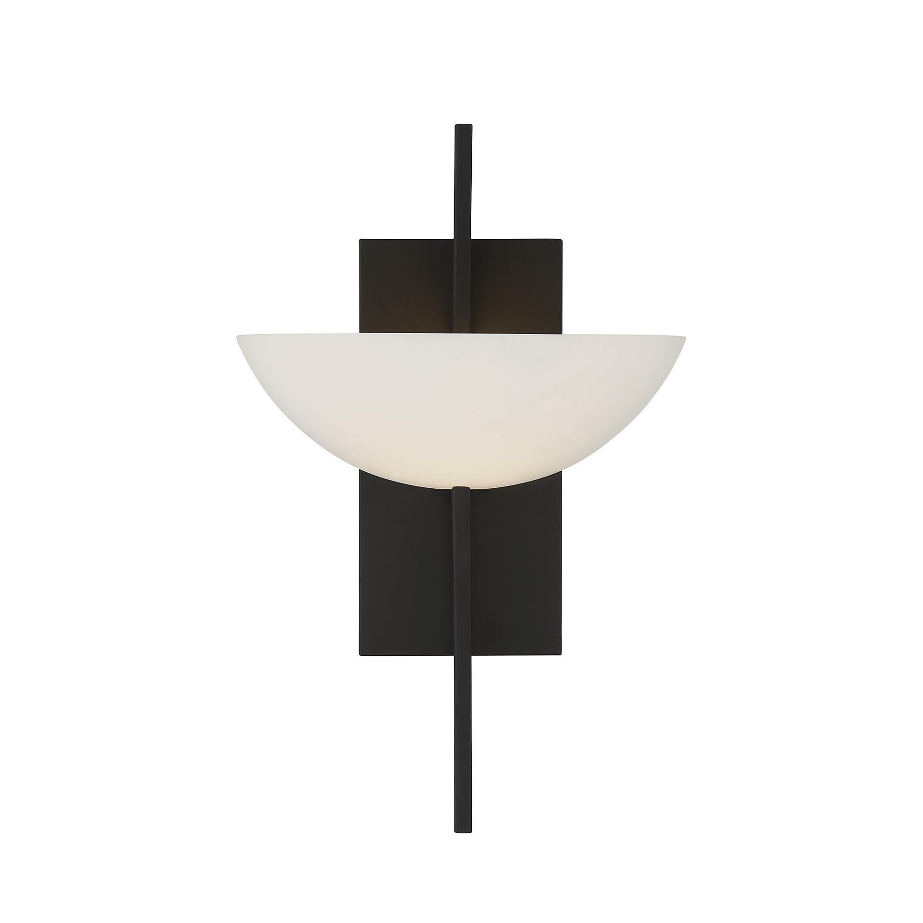 Shown in Matte Black finish and White Opal glass and Glass shade