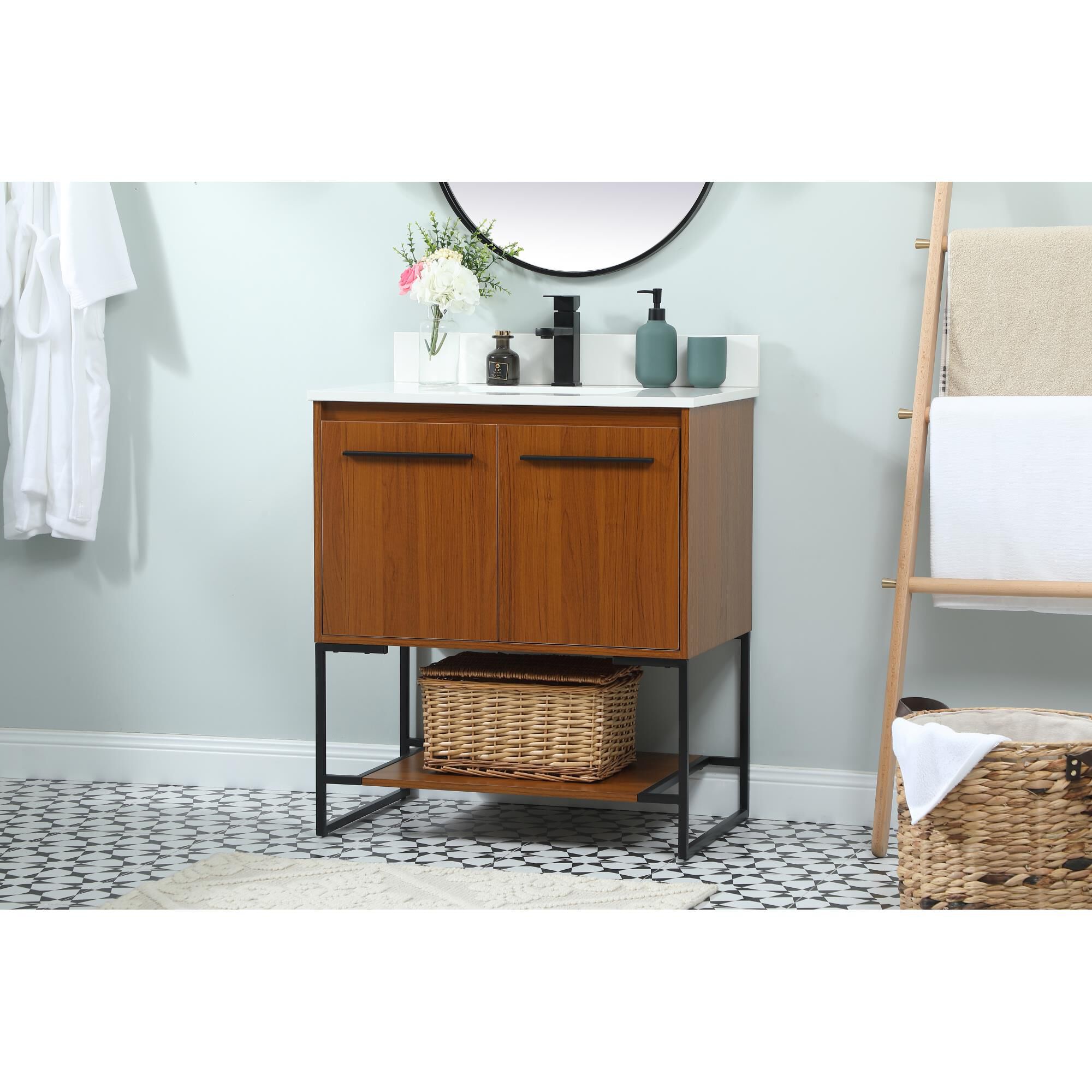 Shown in Teak finish