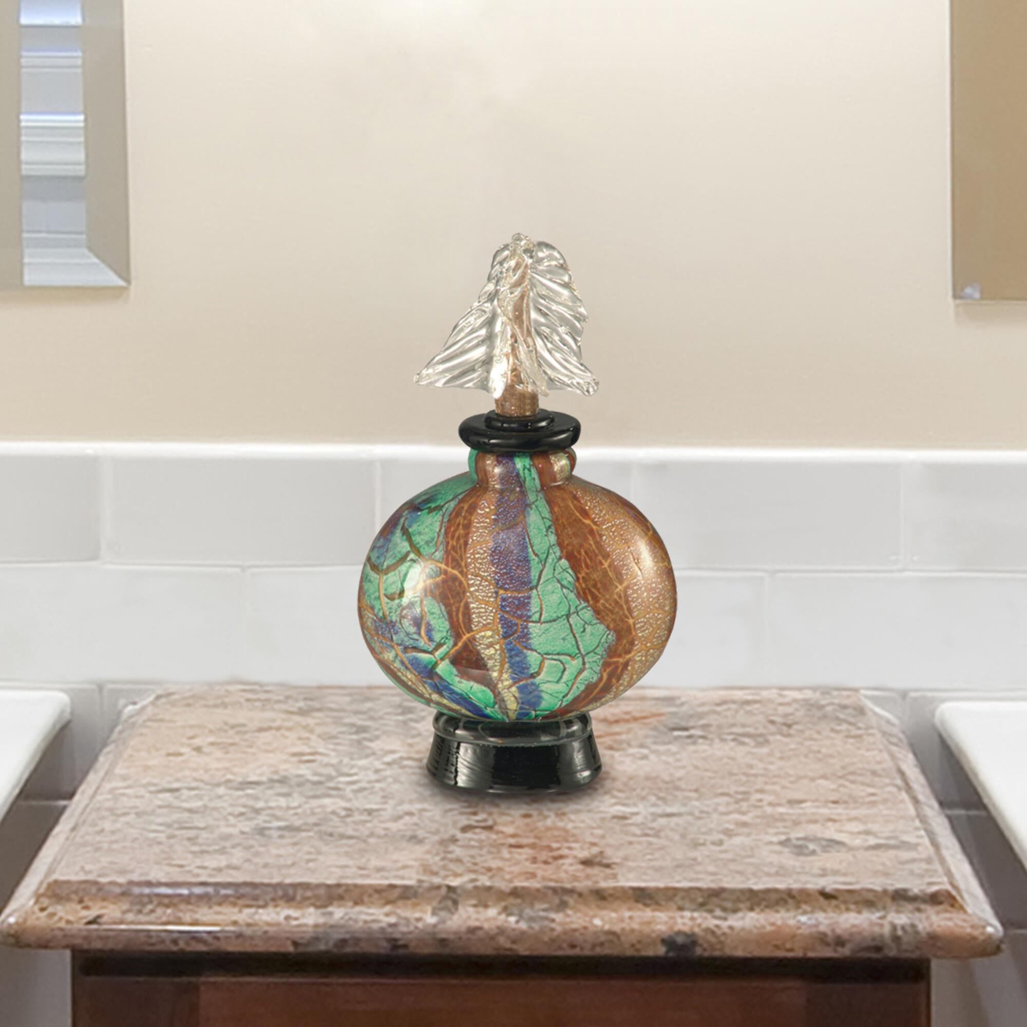 Crackle Decorative Bottle-Canister by Dale Tiffany