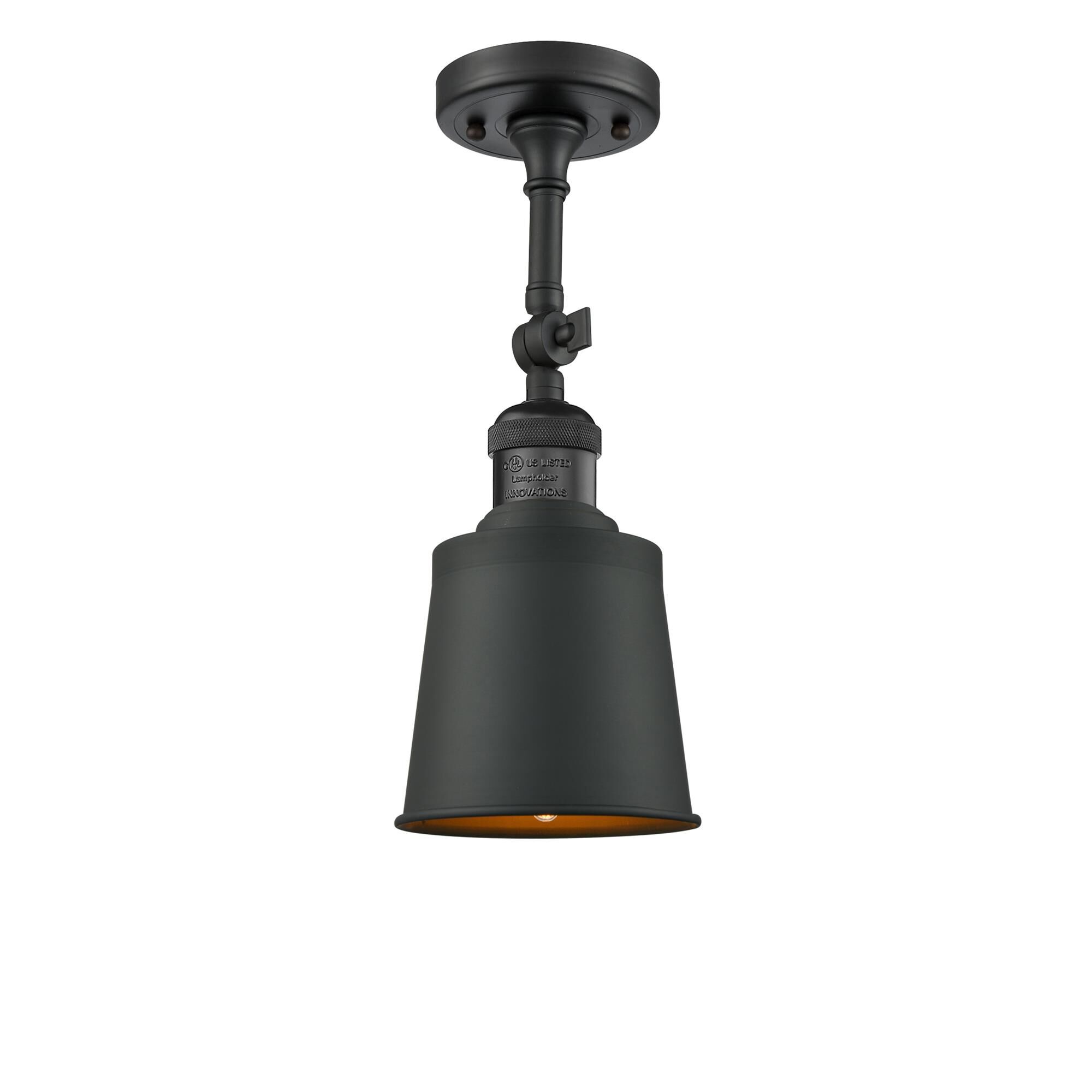 Shown in Matte Black finish and Matte Black shade