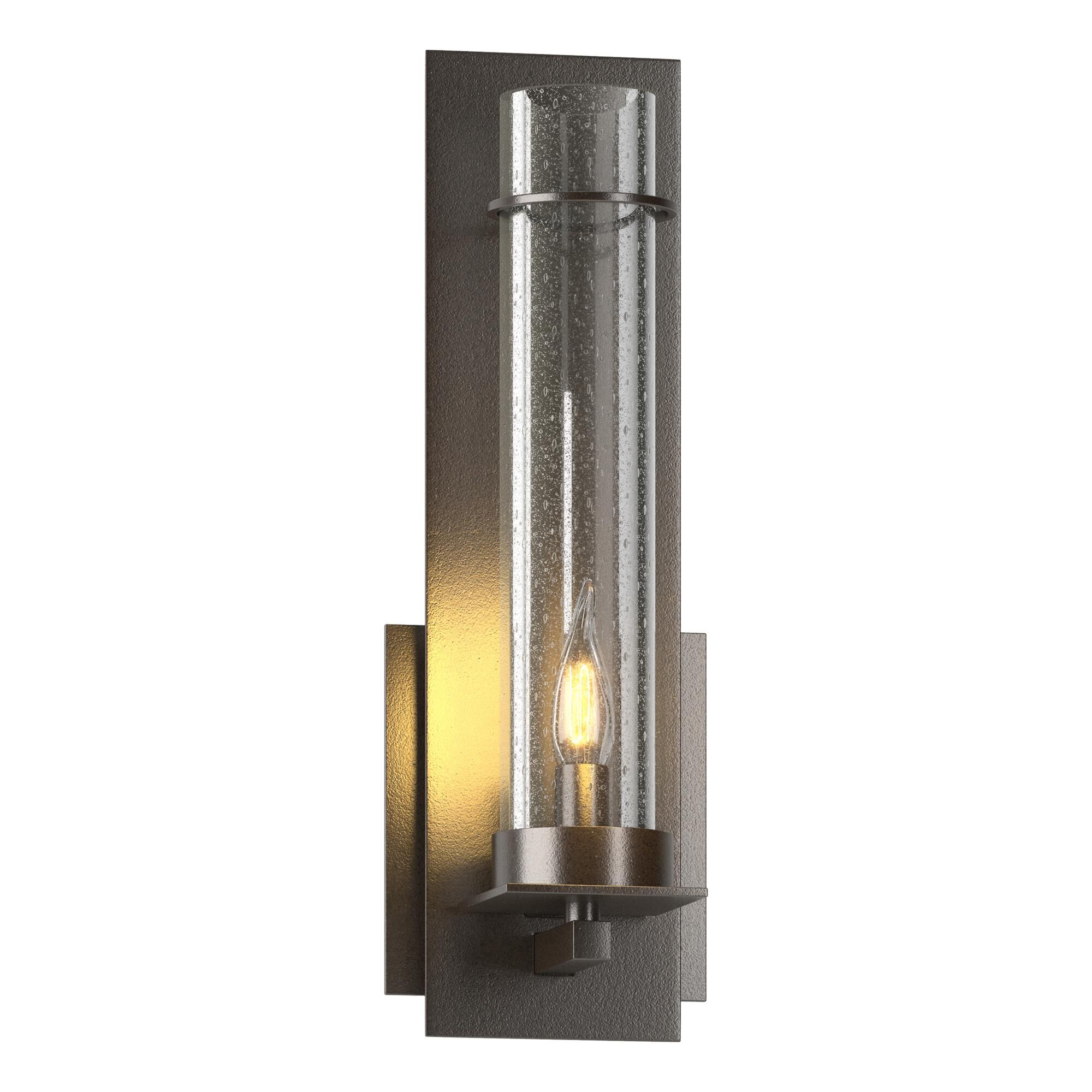 Shown in Oil Rubbed Bronze finish and Seeded Clear glass