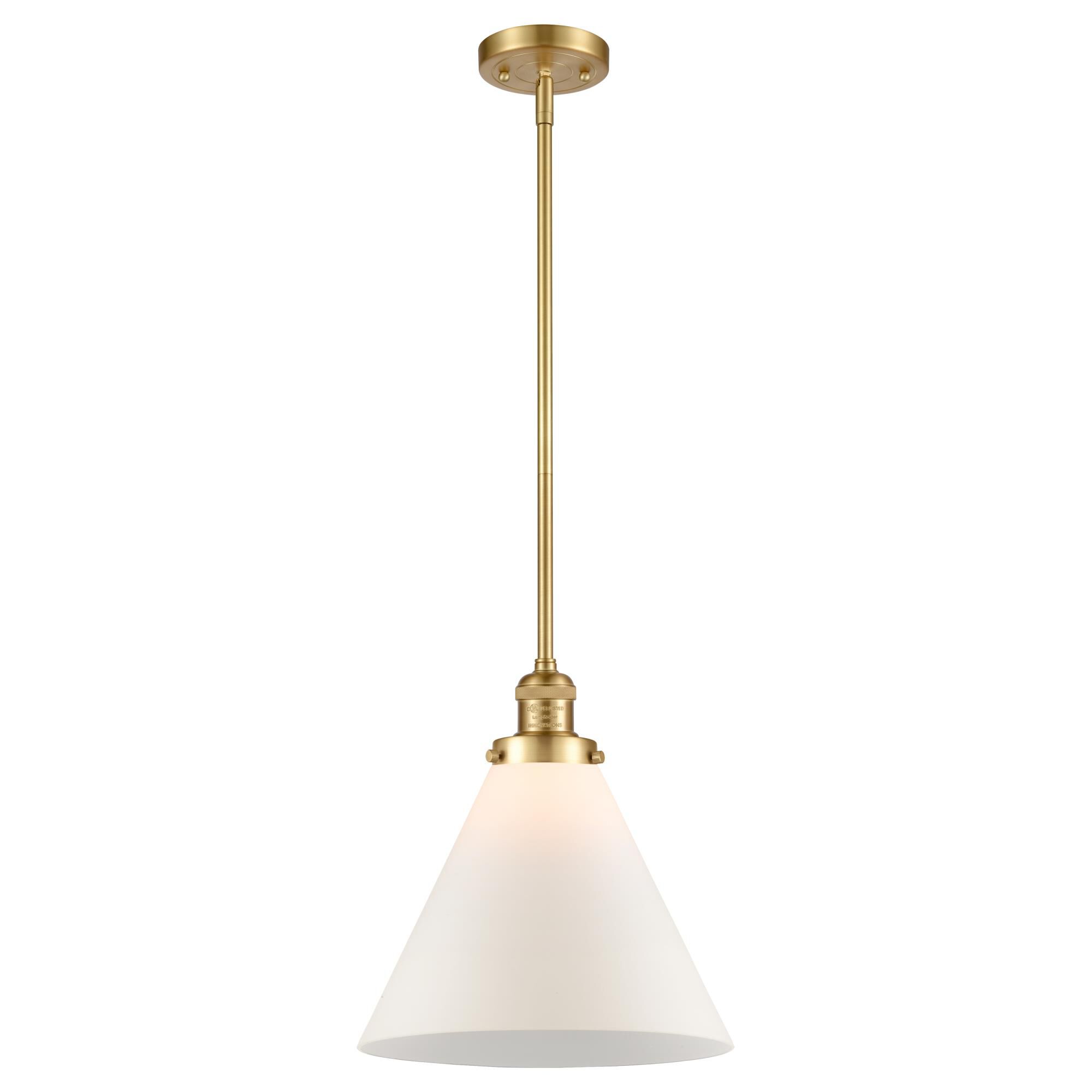 Shown in Satin Gold finish and Frosted glass