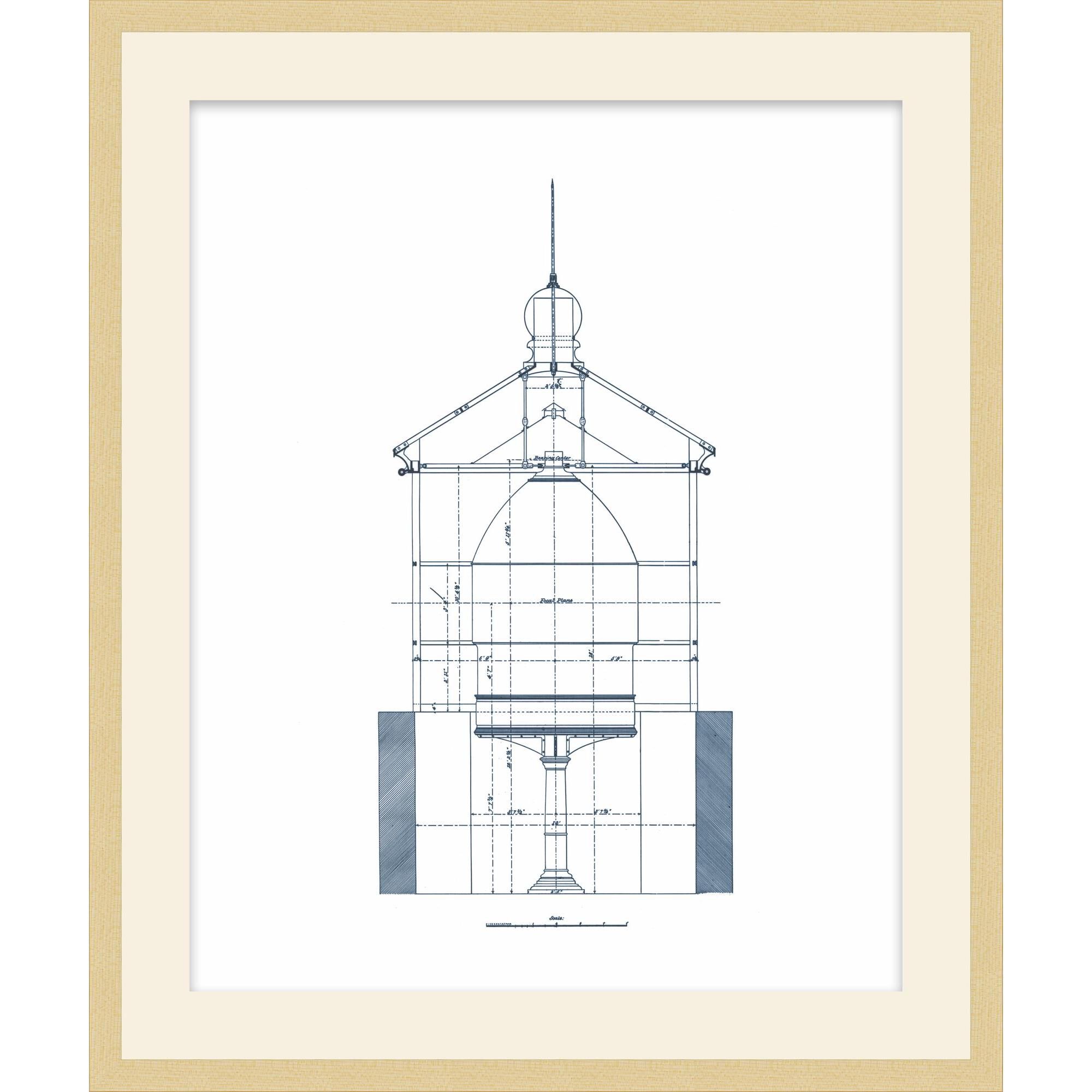 Blueprint Of Light Tower Print by LEVEL57