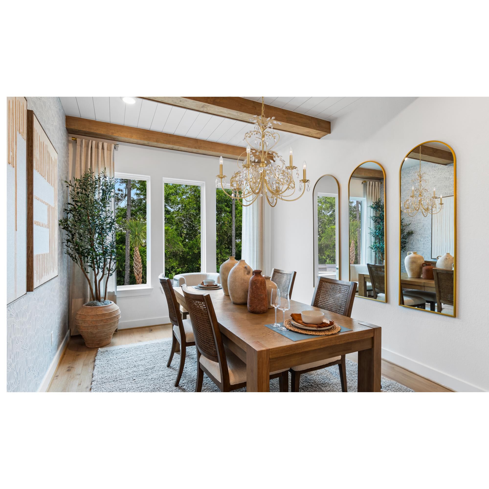 Shown in Antique Gold finish and Hand Cut crystal