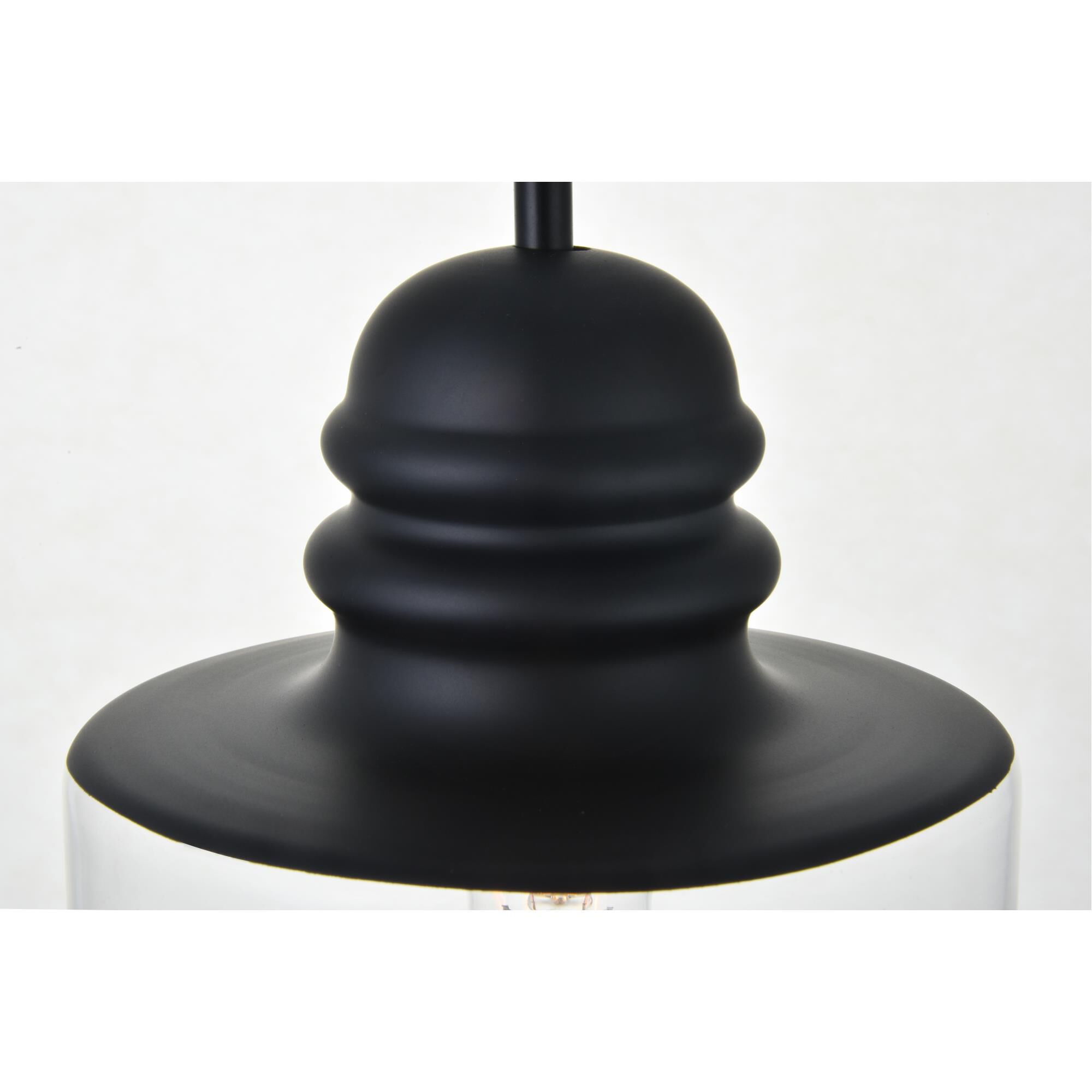 Shown in Black finish and Black and Clear  glass