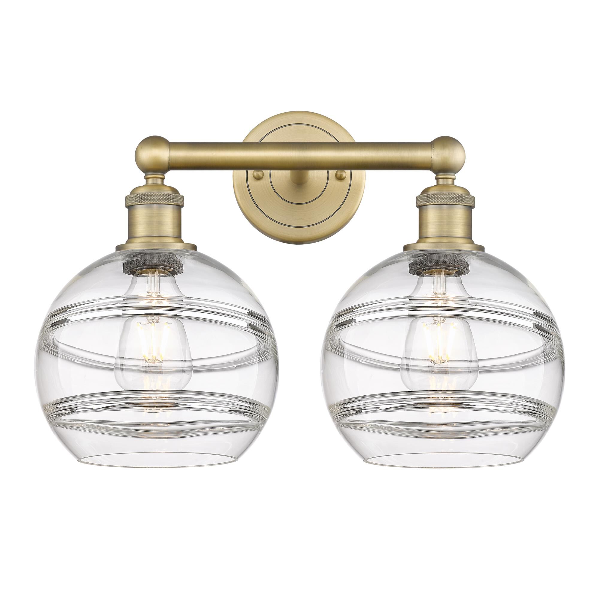 Shown in Brushed Brass finish and Clear glass