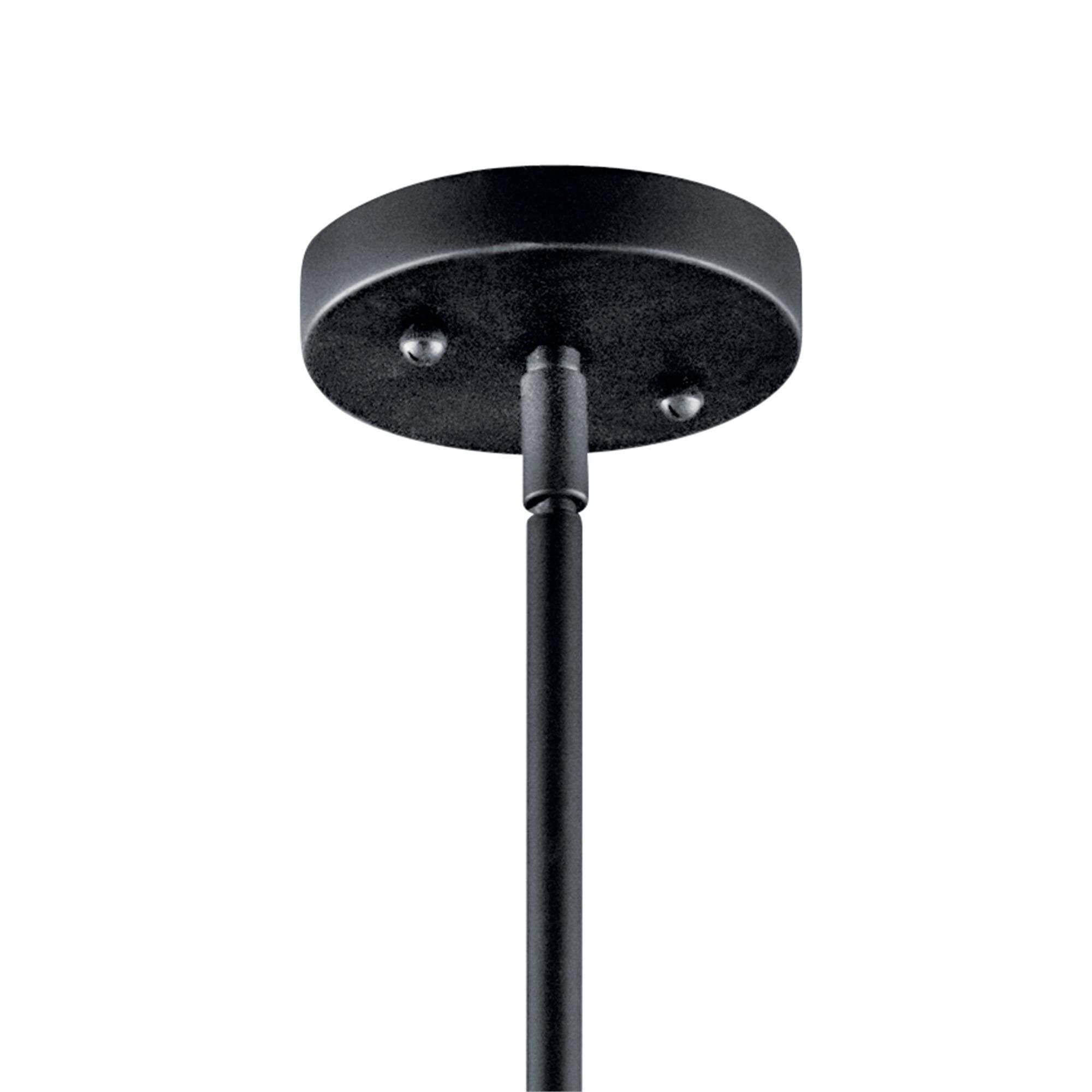 Shown in Black finish and Satin Etched glass and White Microfiber shade