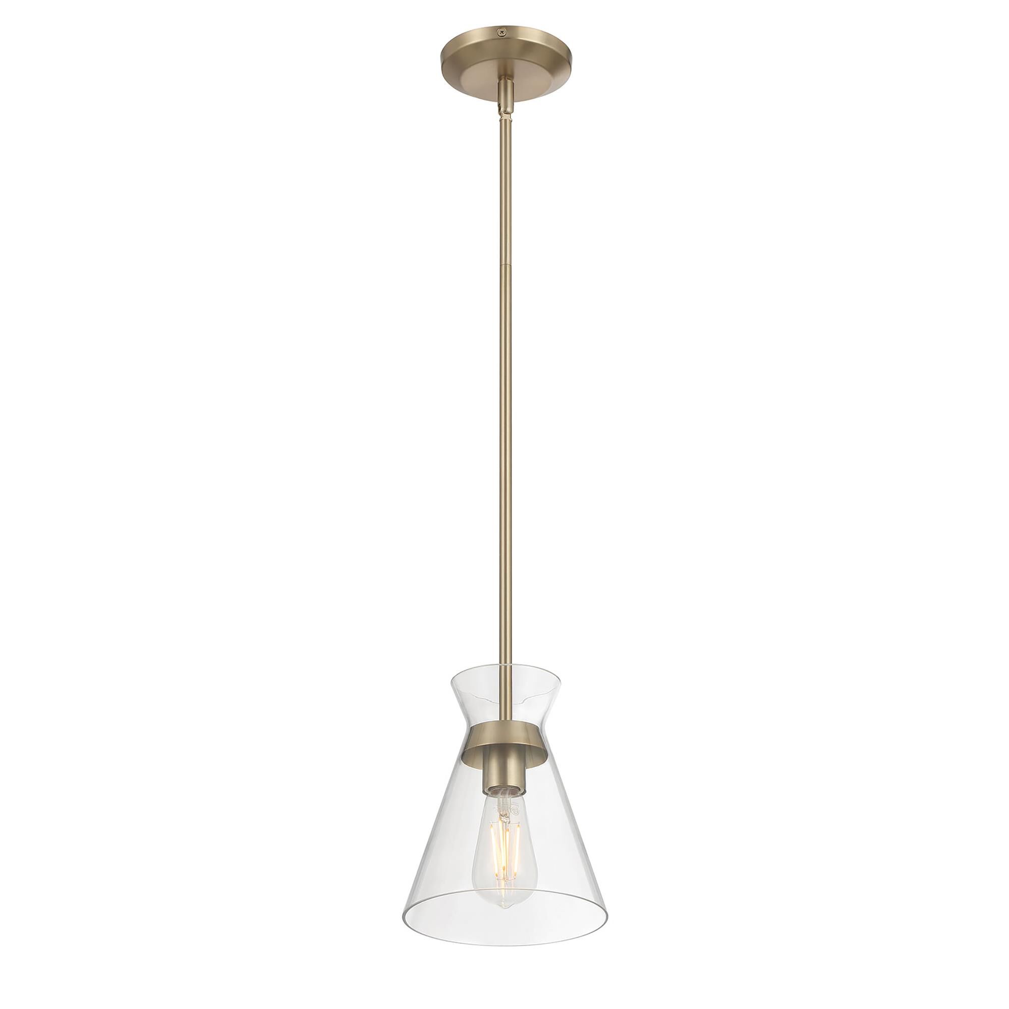 Shown in Modern Gold finish and Clear glass