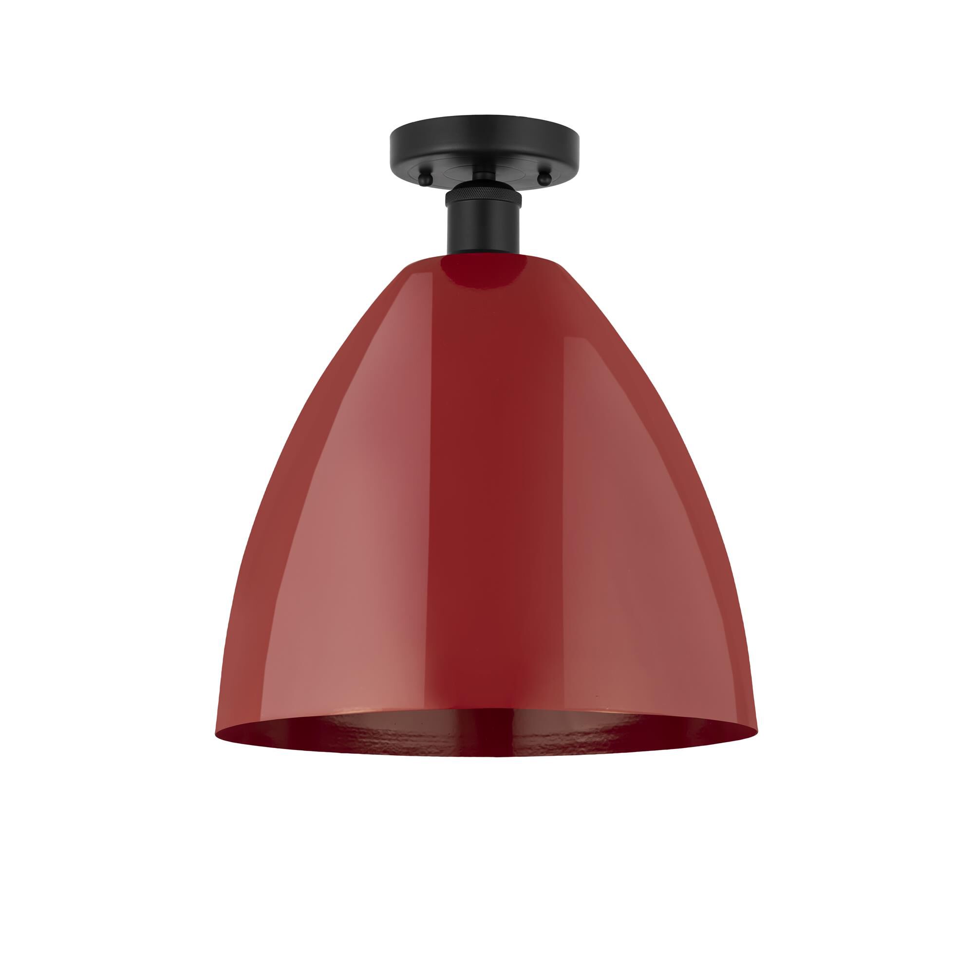 Shown in Matte Black and Red finish and Red Metal shade