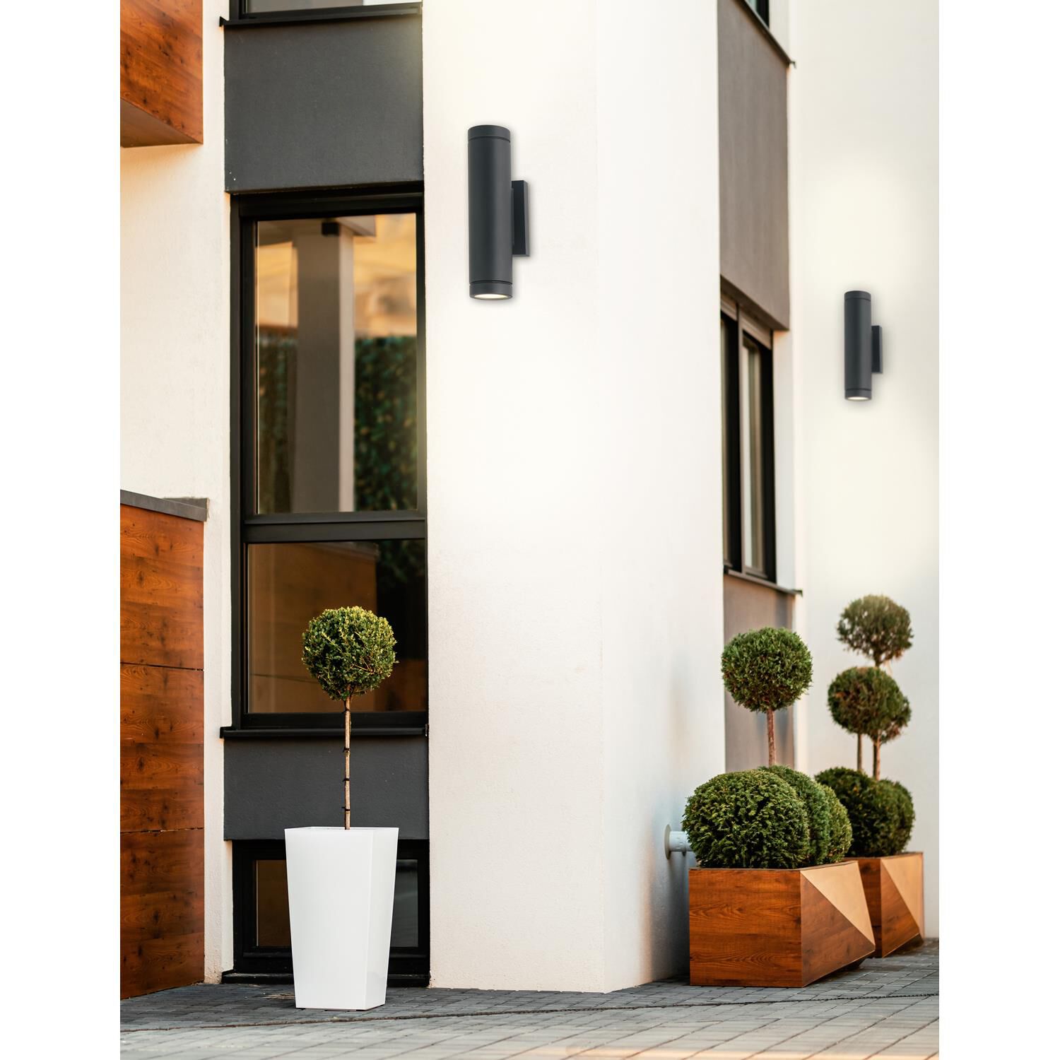 Portico 9 Inch Tall 2 Light LED Outdoor Wall Light by Justice Design Group