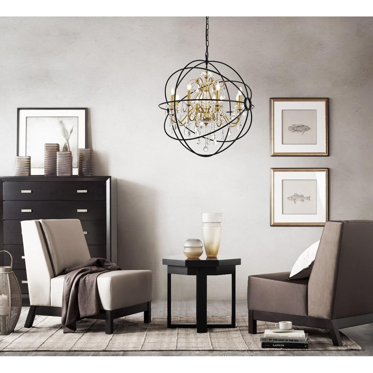 Cordelia 32 Inch 8 Light Chandelier by Elegant Lighting