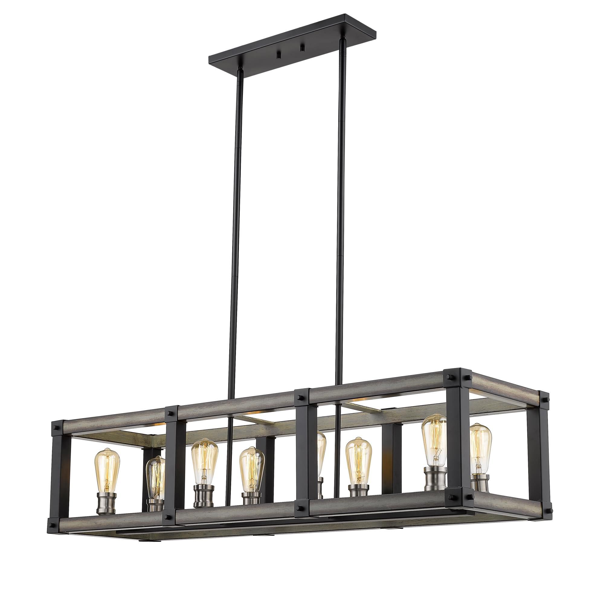 Shown in Ashen Barnboard finish and --- glass and --- shade