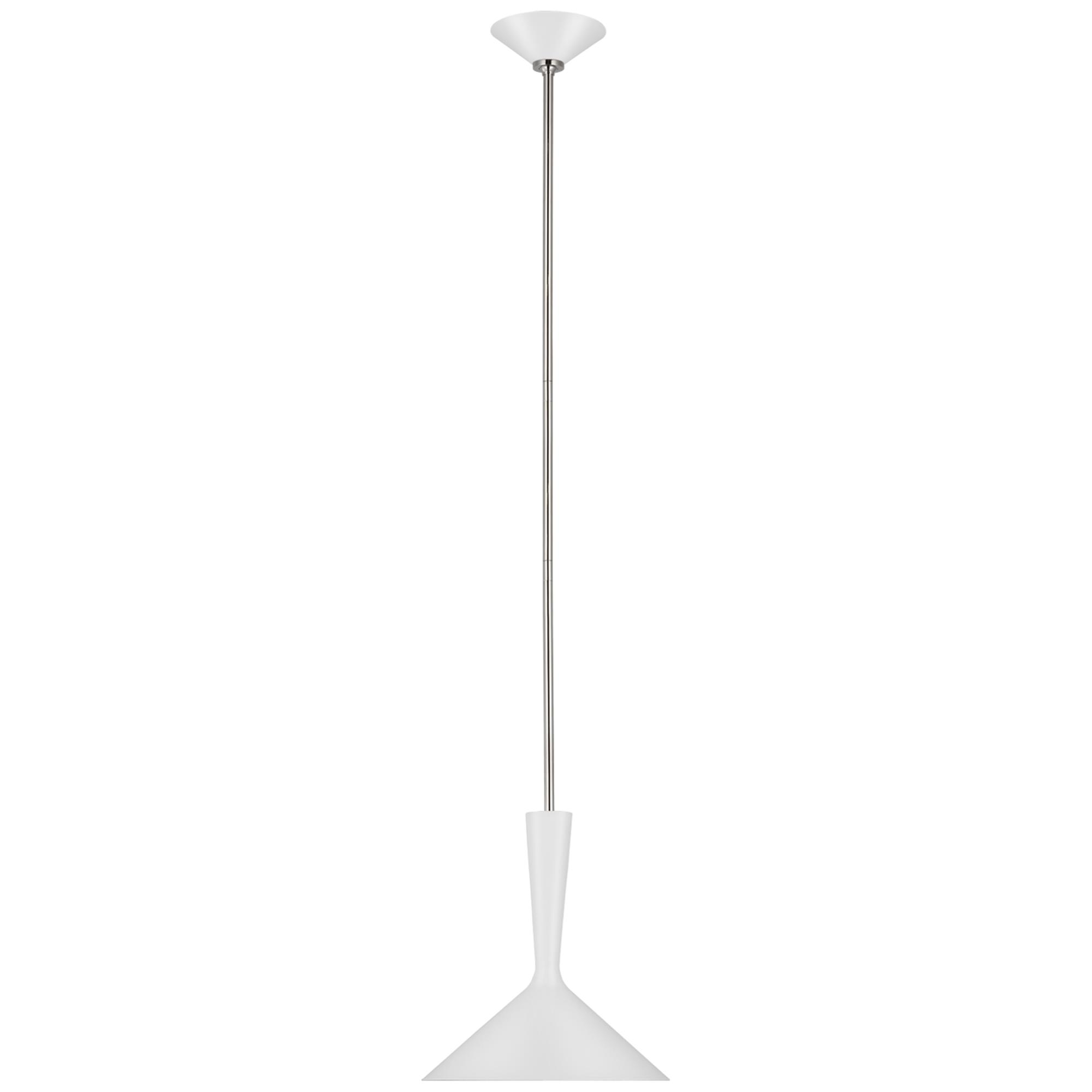 Shown in Matte White and Polished Nickel finish