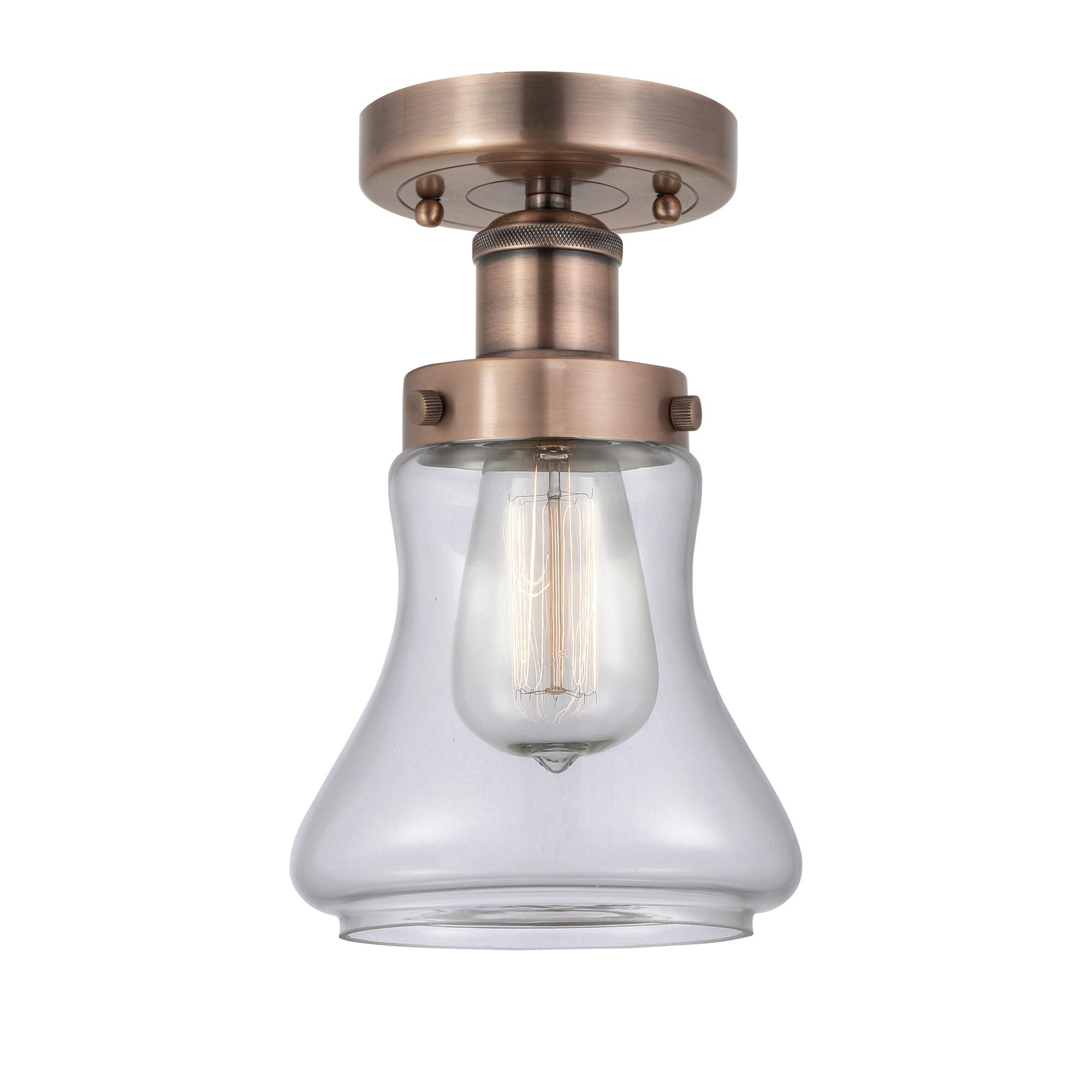 Shown in Antique Copper finish and Clear glass