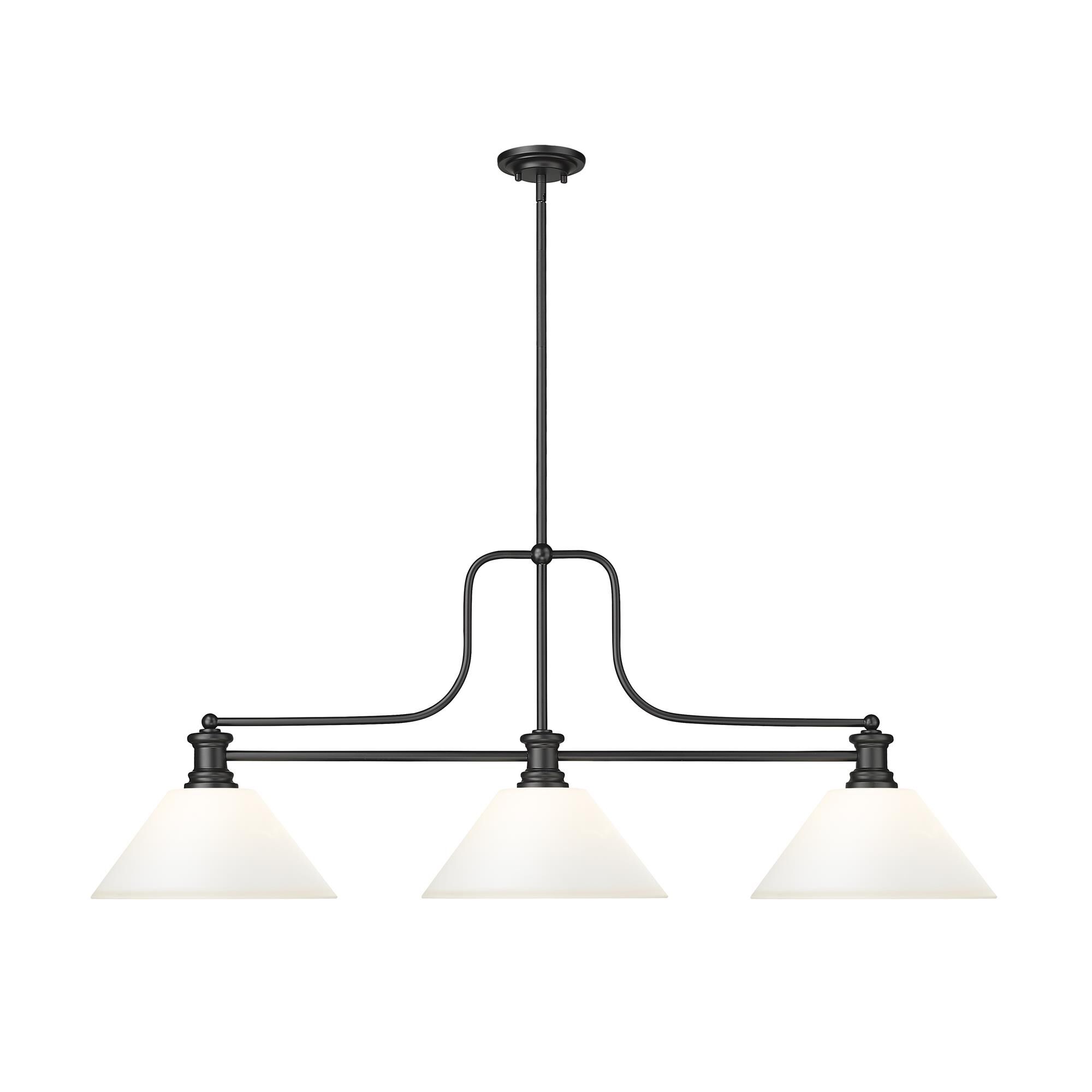 Shown in Matte Black finish and Matte Opal glass