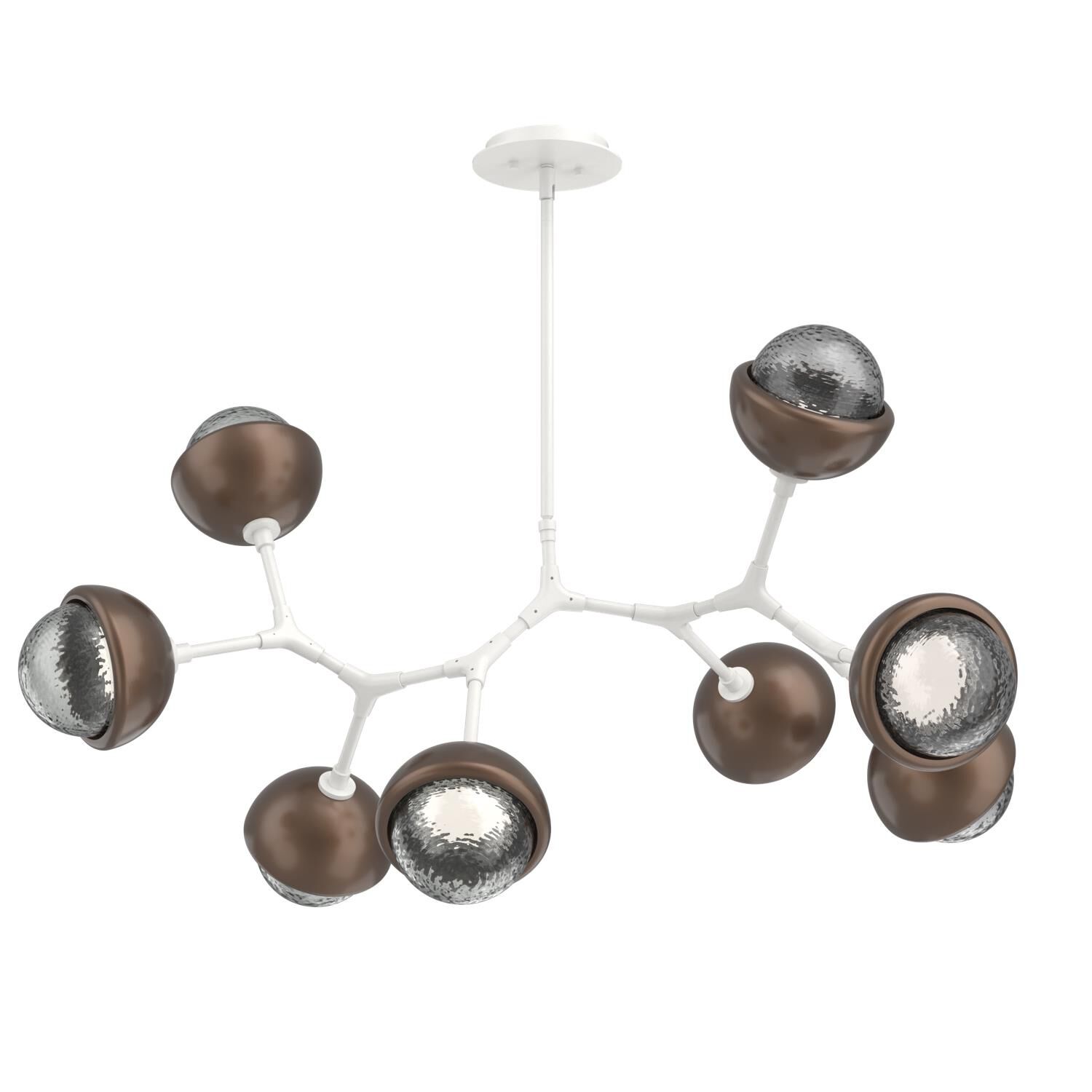 Shown in Salt White finish and Smoke glass and Burnished Bronze accent