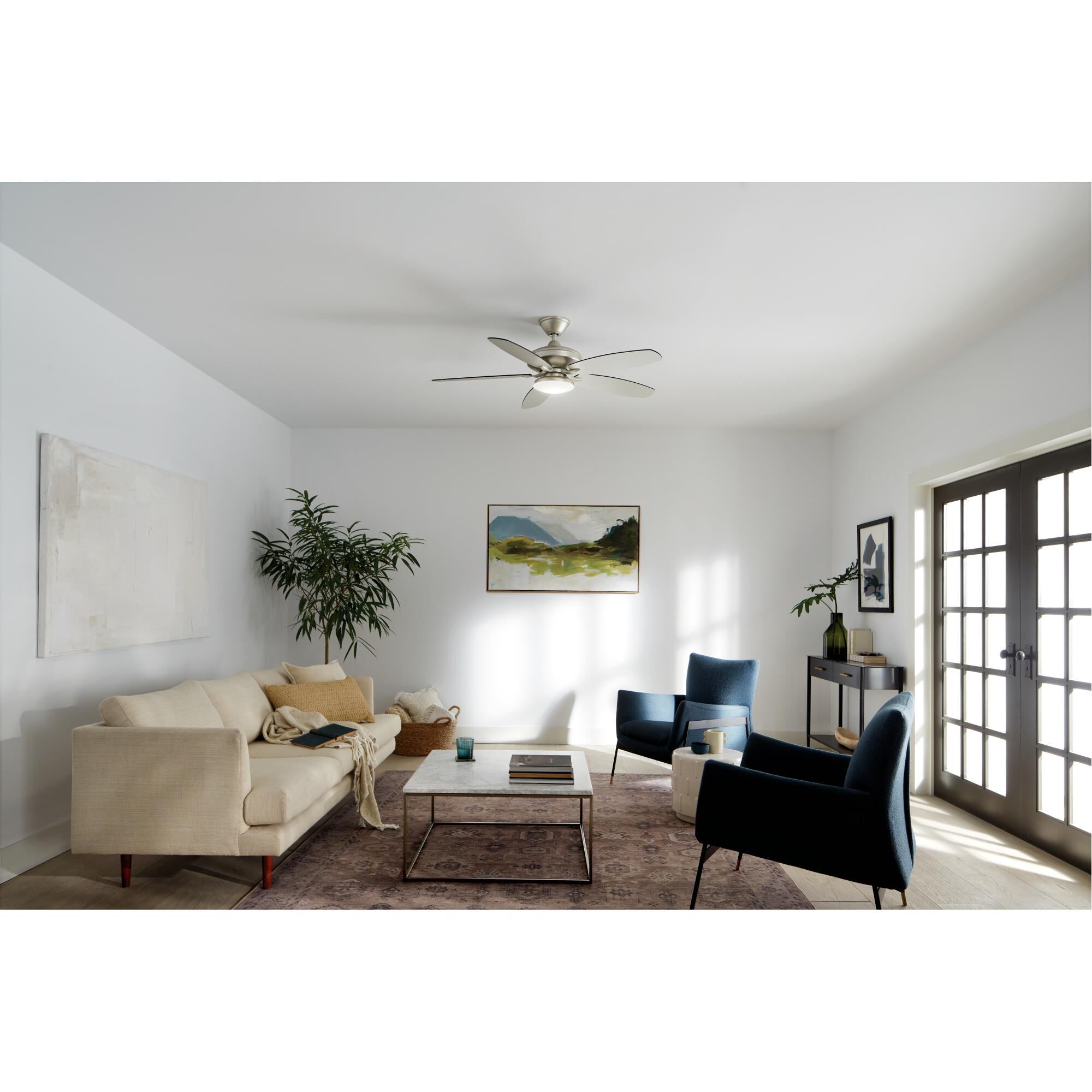 Shown in Painted Brushed Nickel finish and Frosted glass