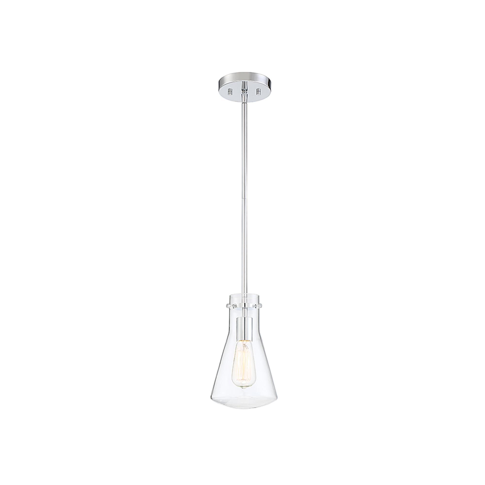 Shown in Chrome finish and Clear glass