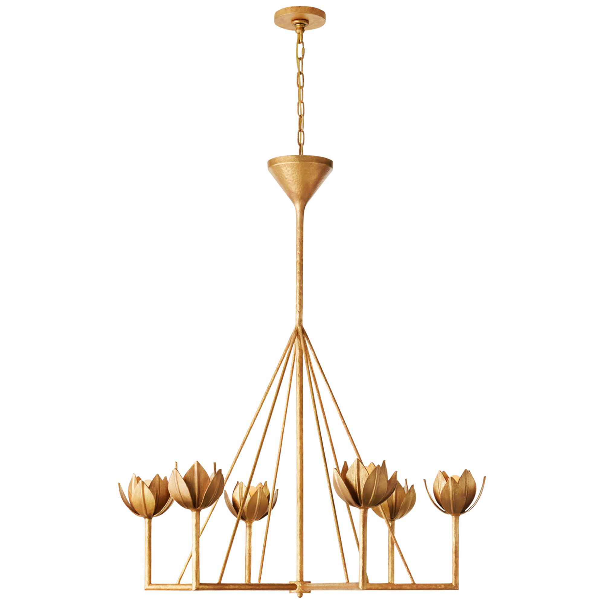 Shown in Antique Gold Leaf finish and No Shade shade