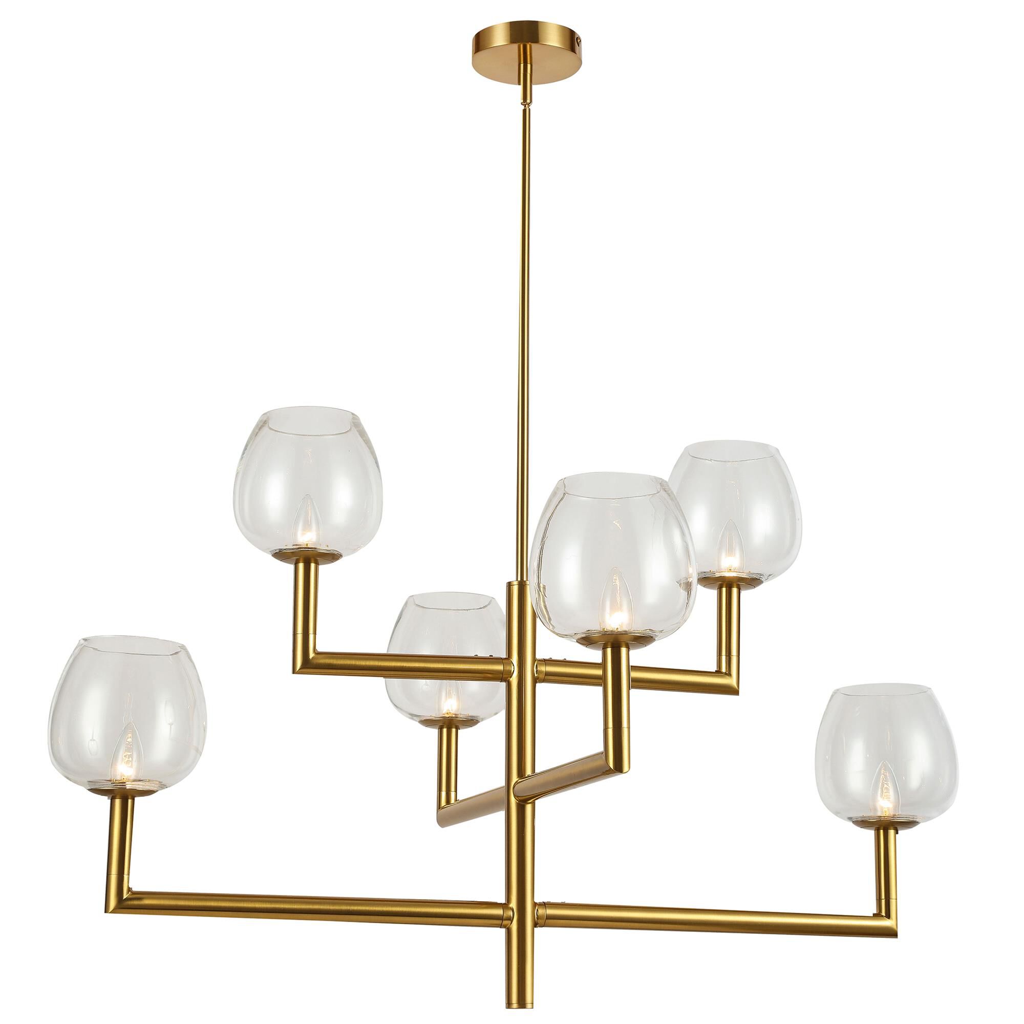 Nora 35 Inch 6 Light Chandelier by Dainolite
