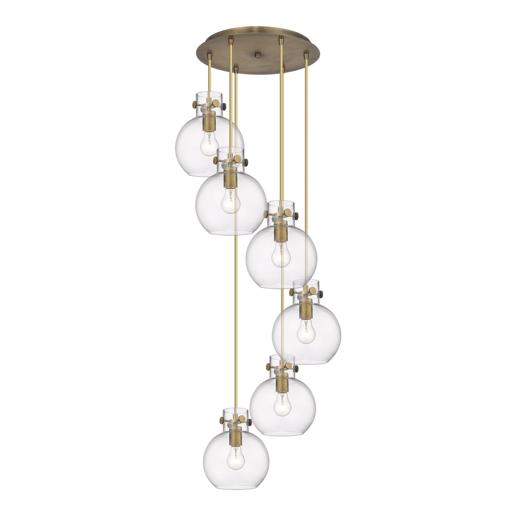 Shown in Brushed Brass finish and Clear glass and Clear Glass shade