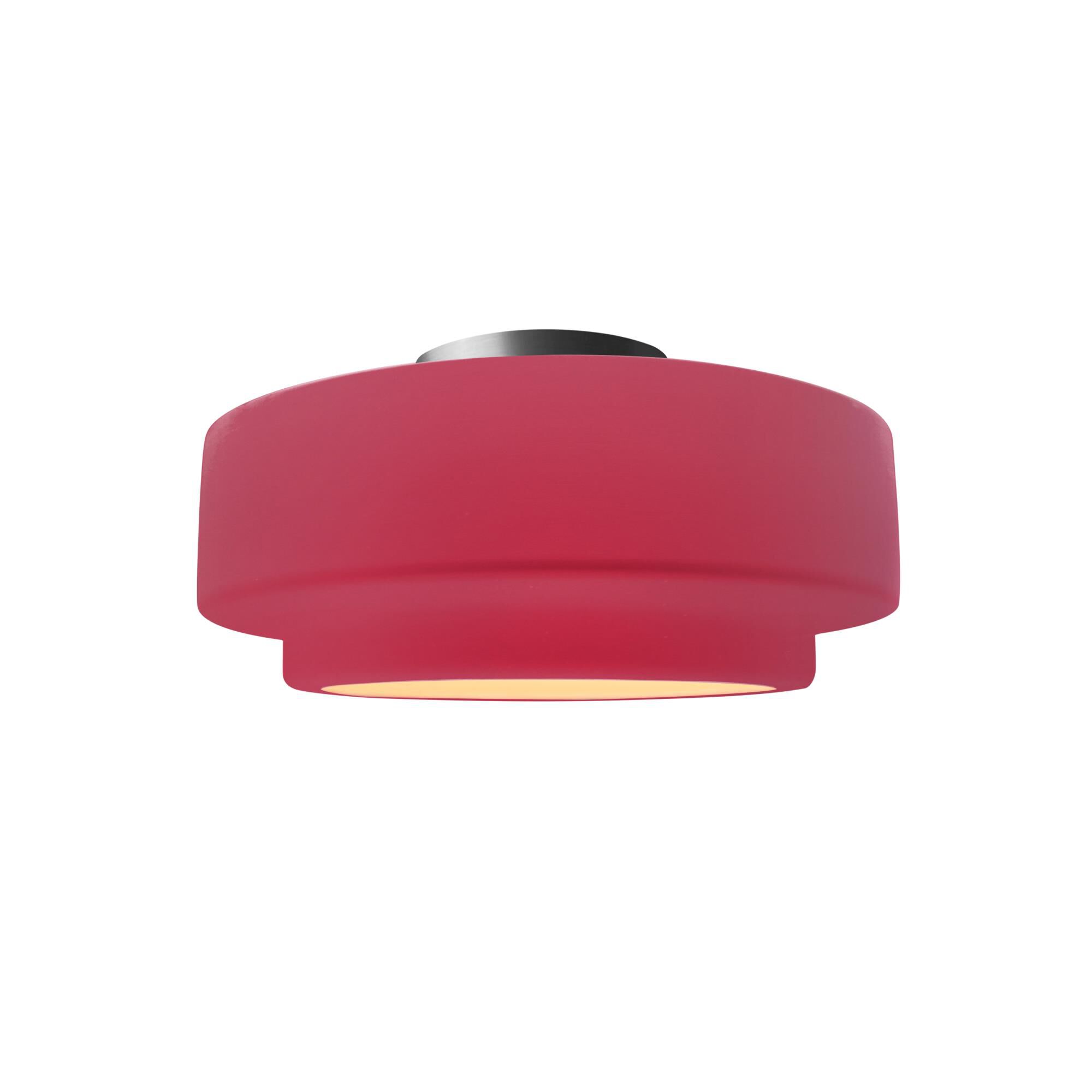 Shown in Brushed Nickel finish and Cerise shade