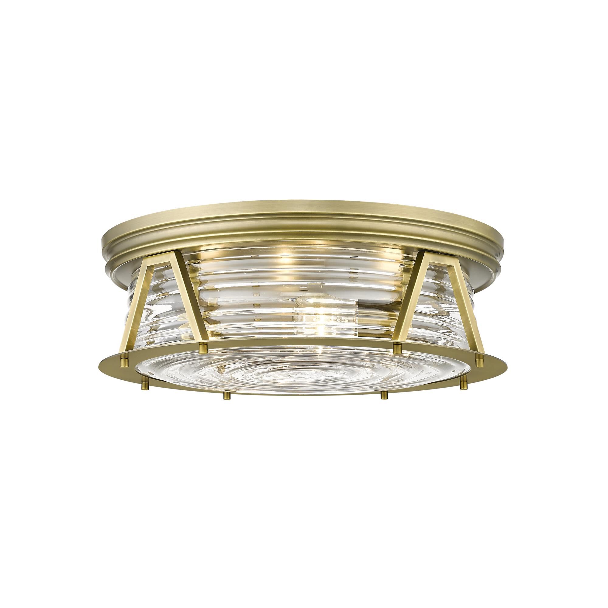 Shown in Rubbed Brass finish and Glass shade