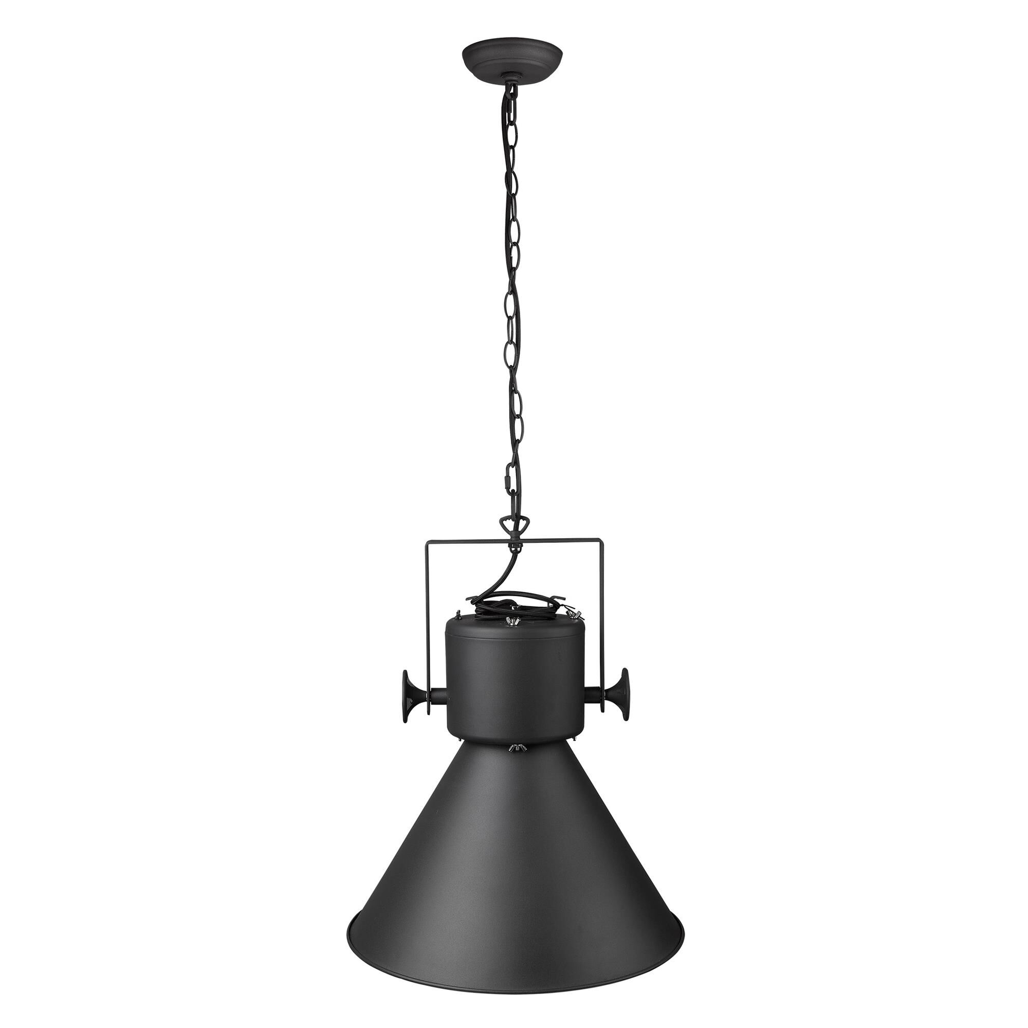 Shown in Matte Black finish and Black glass and Black Metal Cone Shaped  W/ White Interior shade