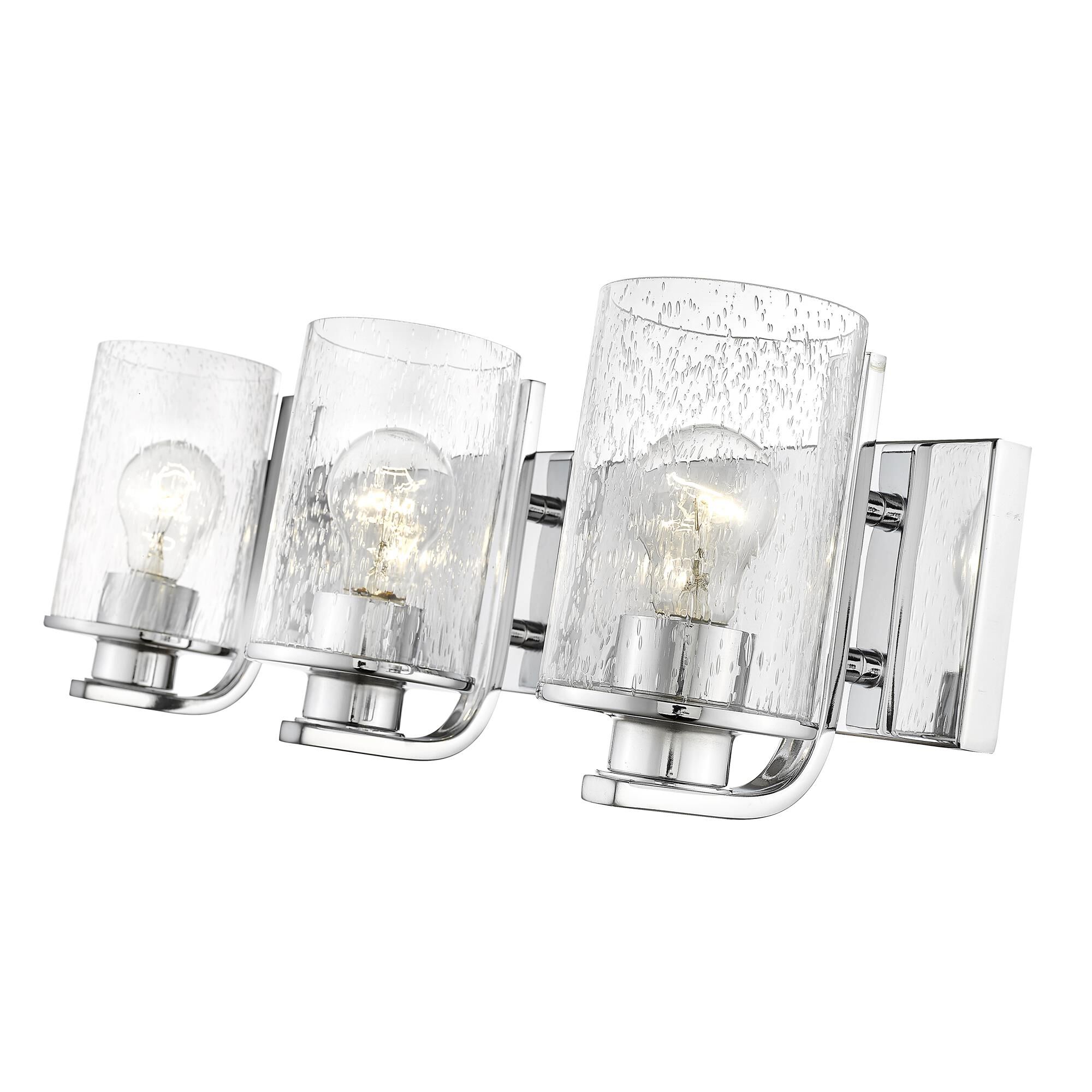 Shown in Chrome finish and Glass shade