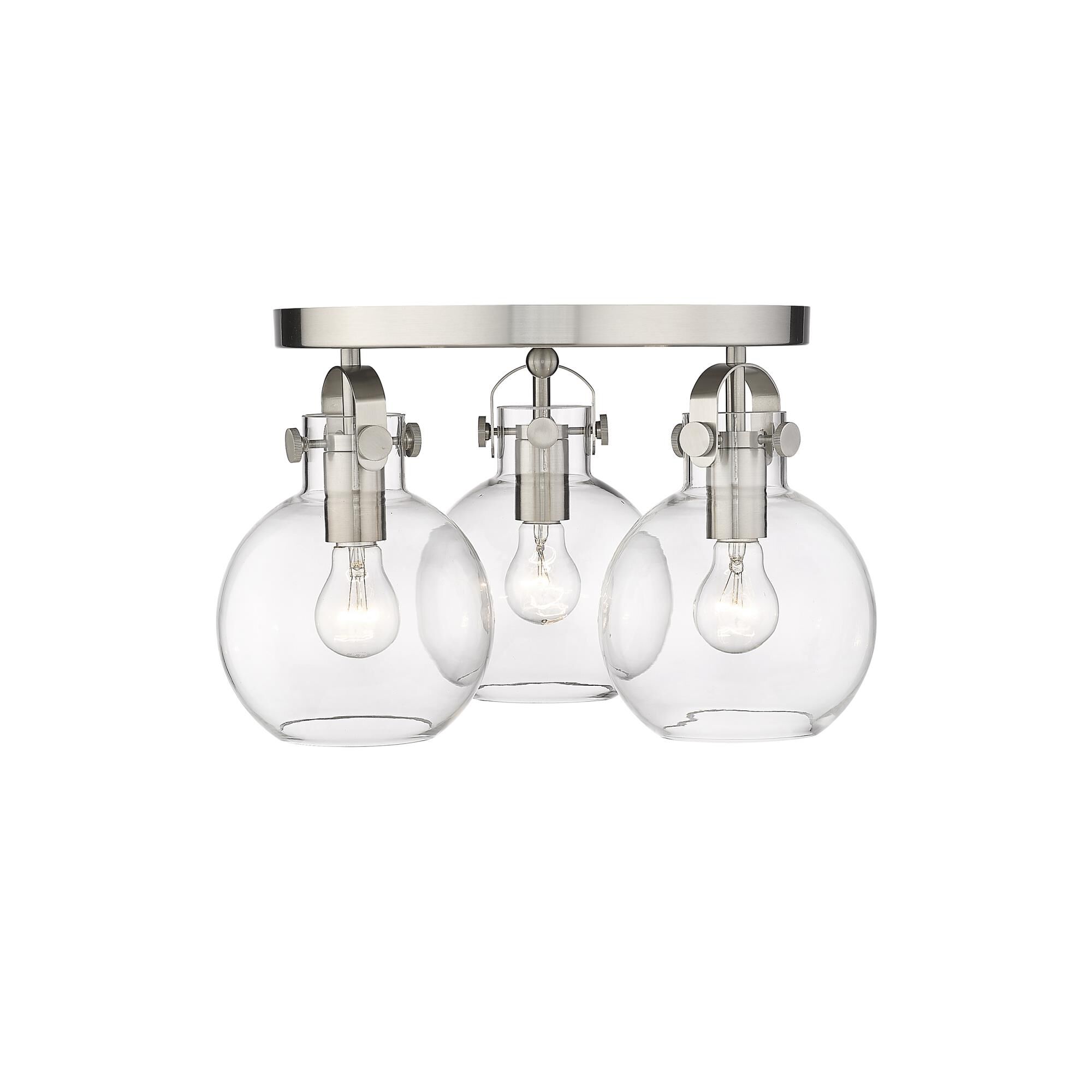 Shown in Satin Nickel finish and Clear glass