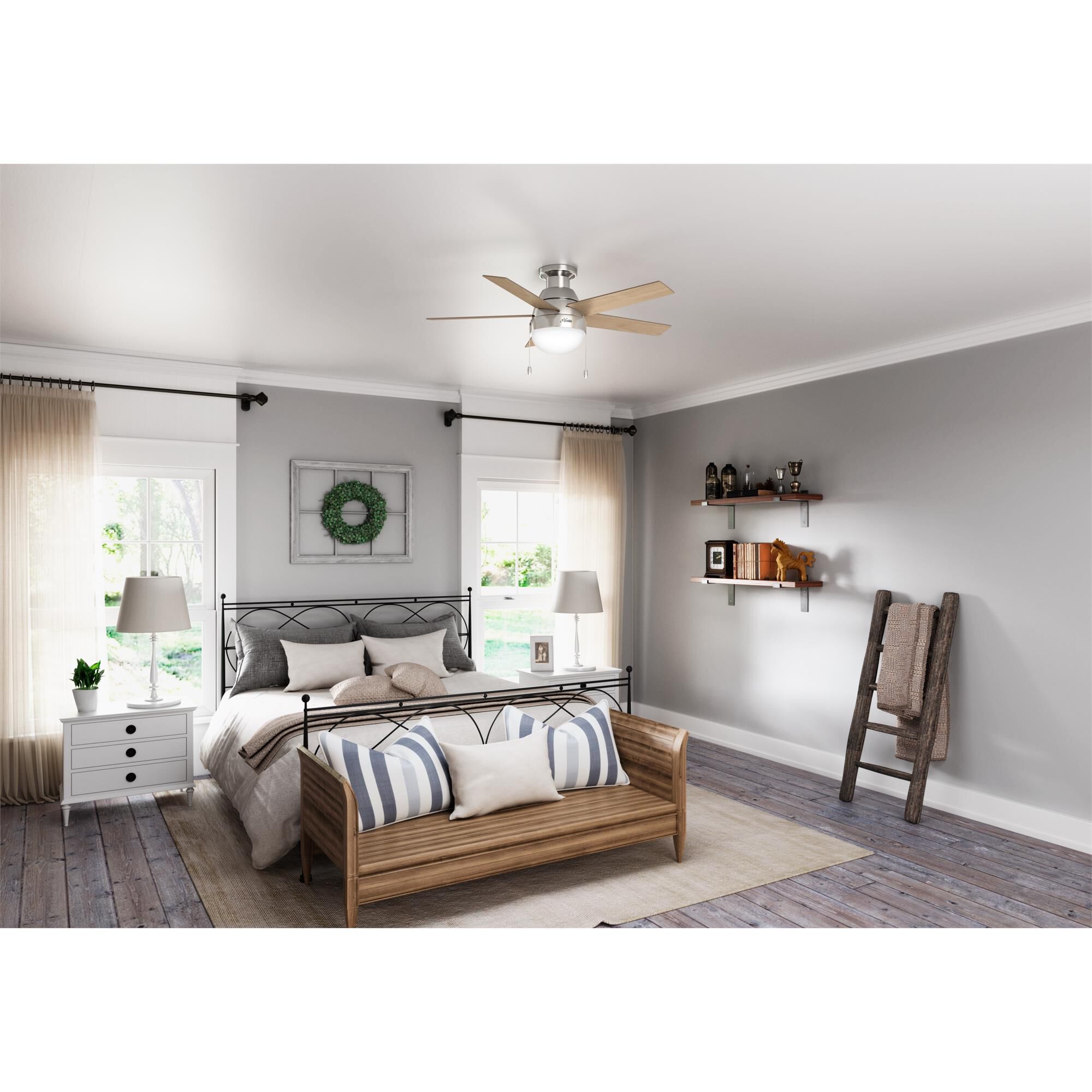 Shown in Brushed Nickel finish and Painted Cased White glass