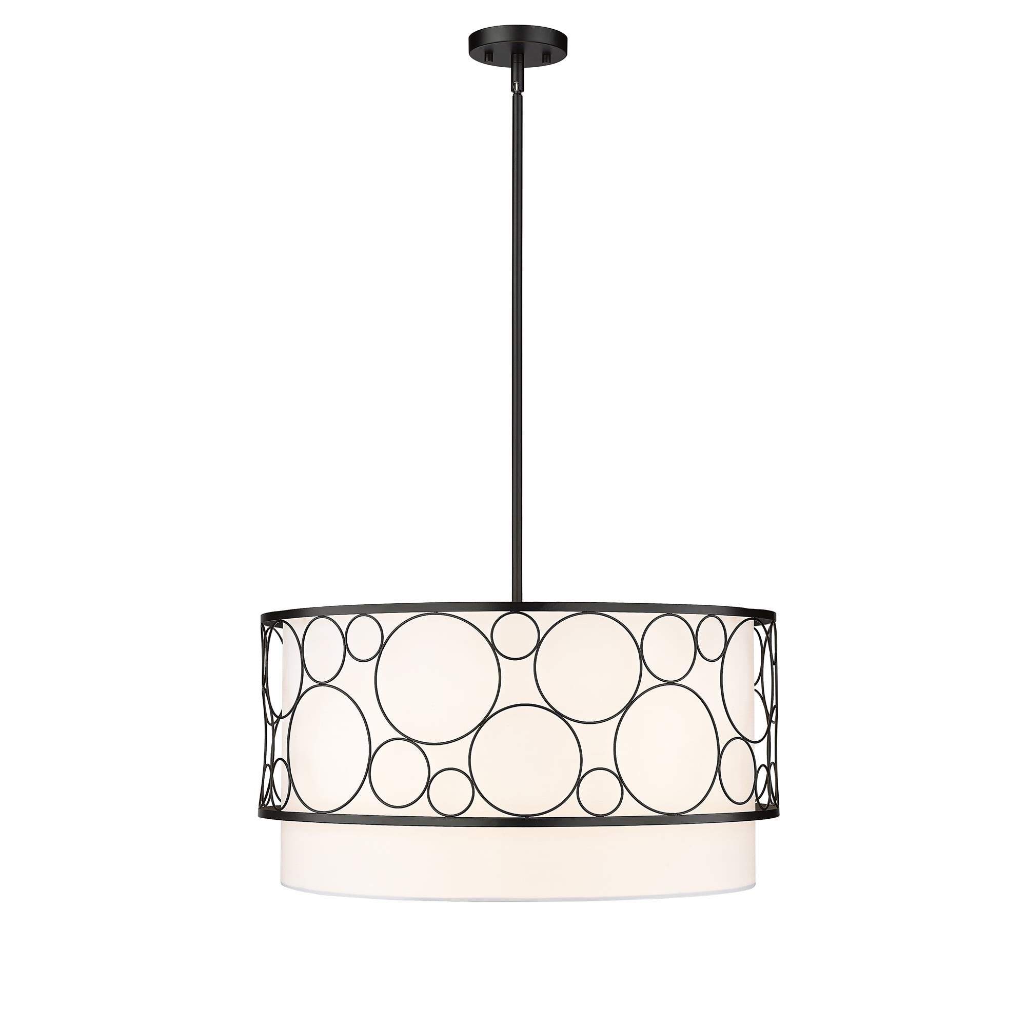Shown in Matte Black finish and White glass and White shade