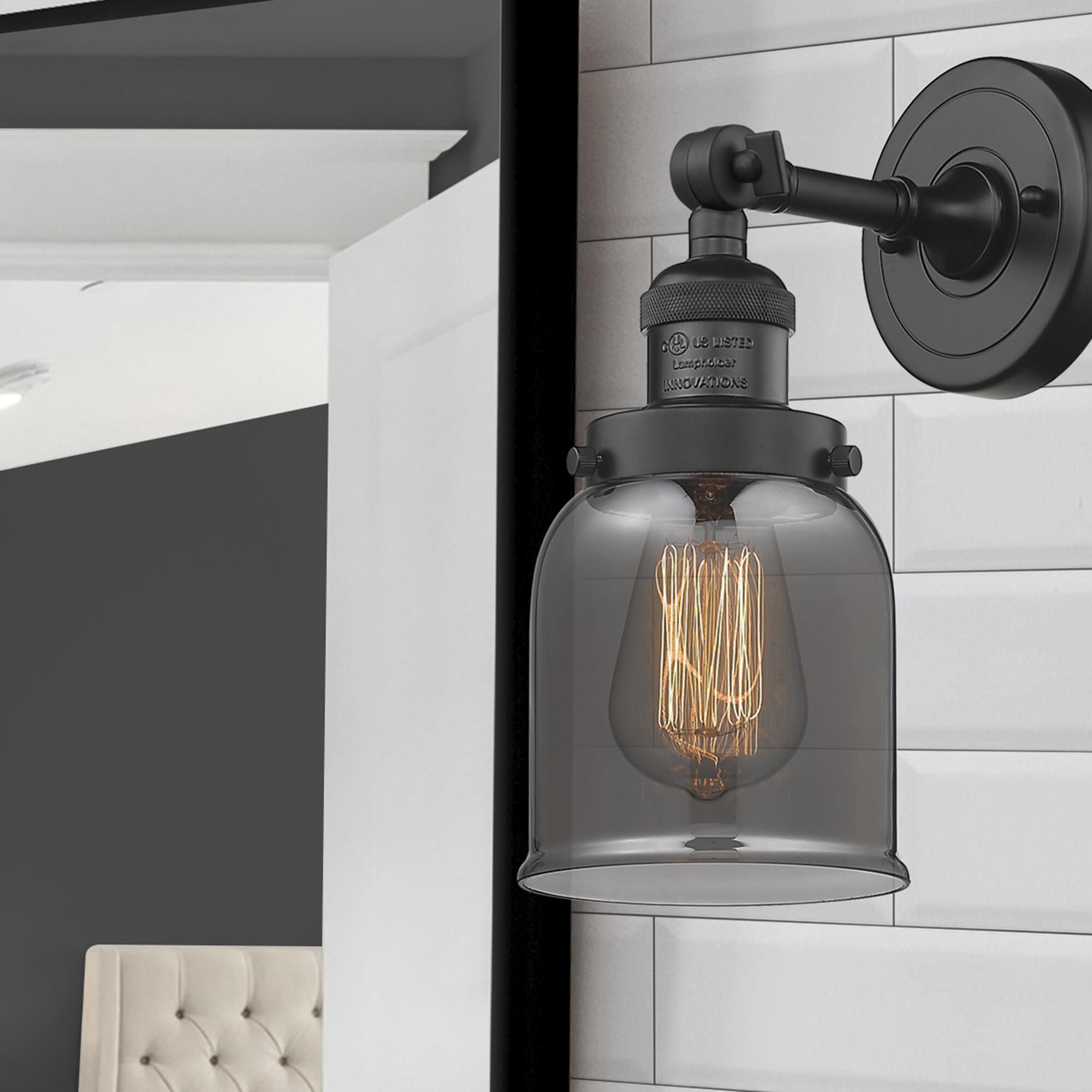 Shown in Matte Black finish and Plated Smoked glass