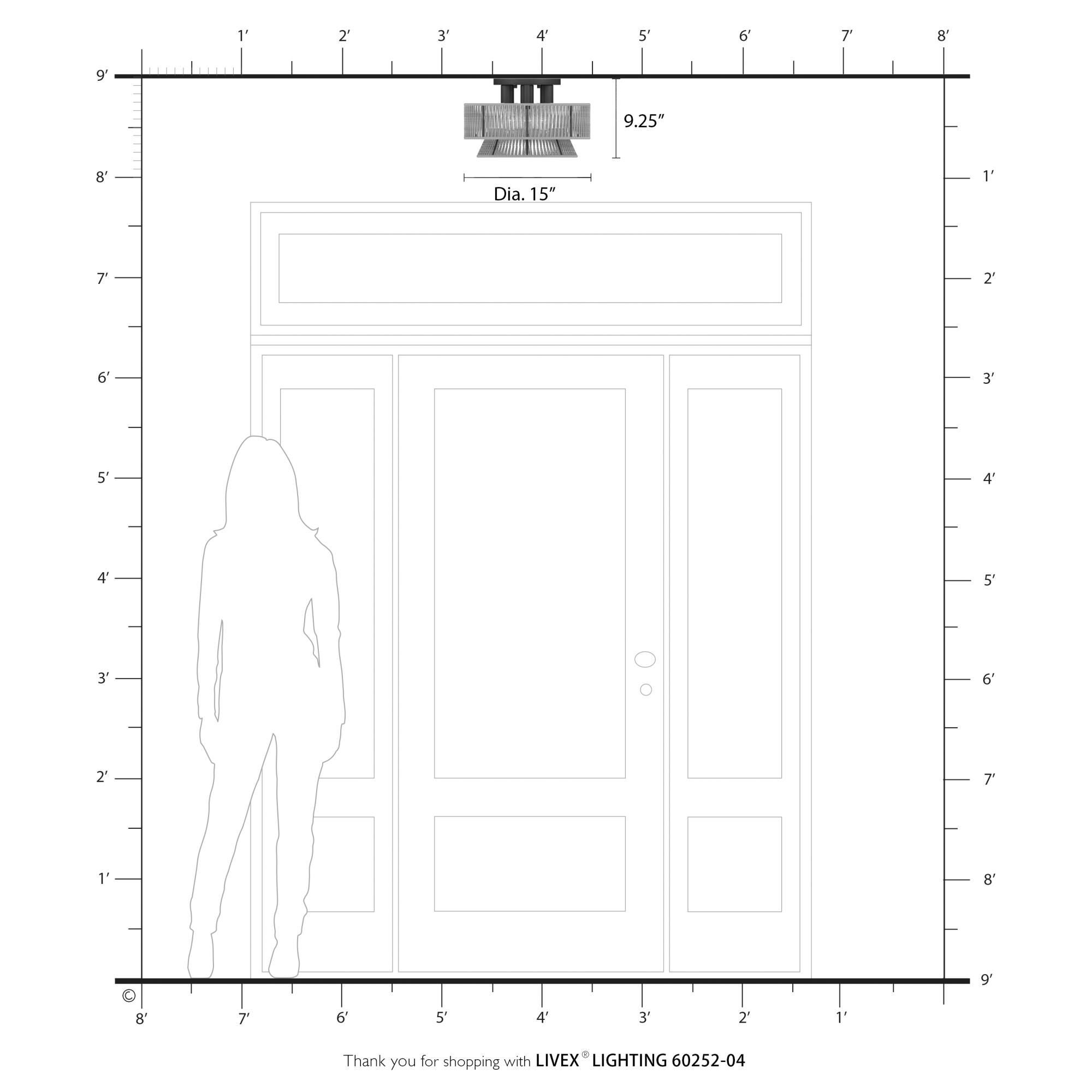 Florell 15 Inch Semi Flush Mount by Livex Lighting