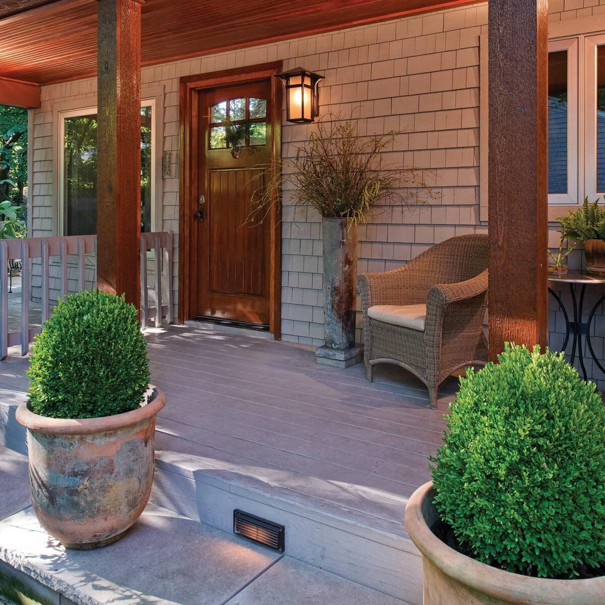 Shown in Bronze finish and Clear glass