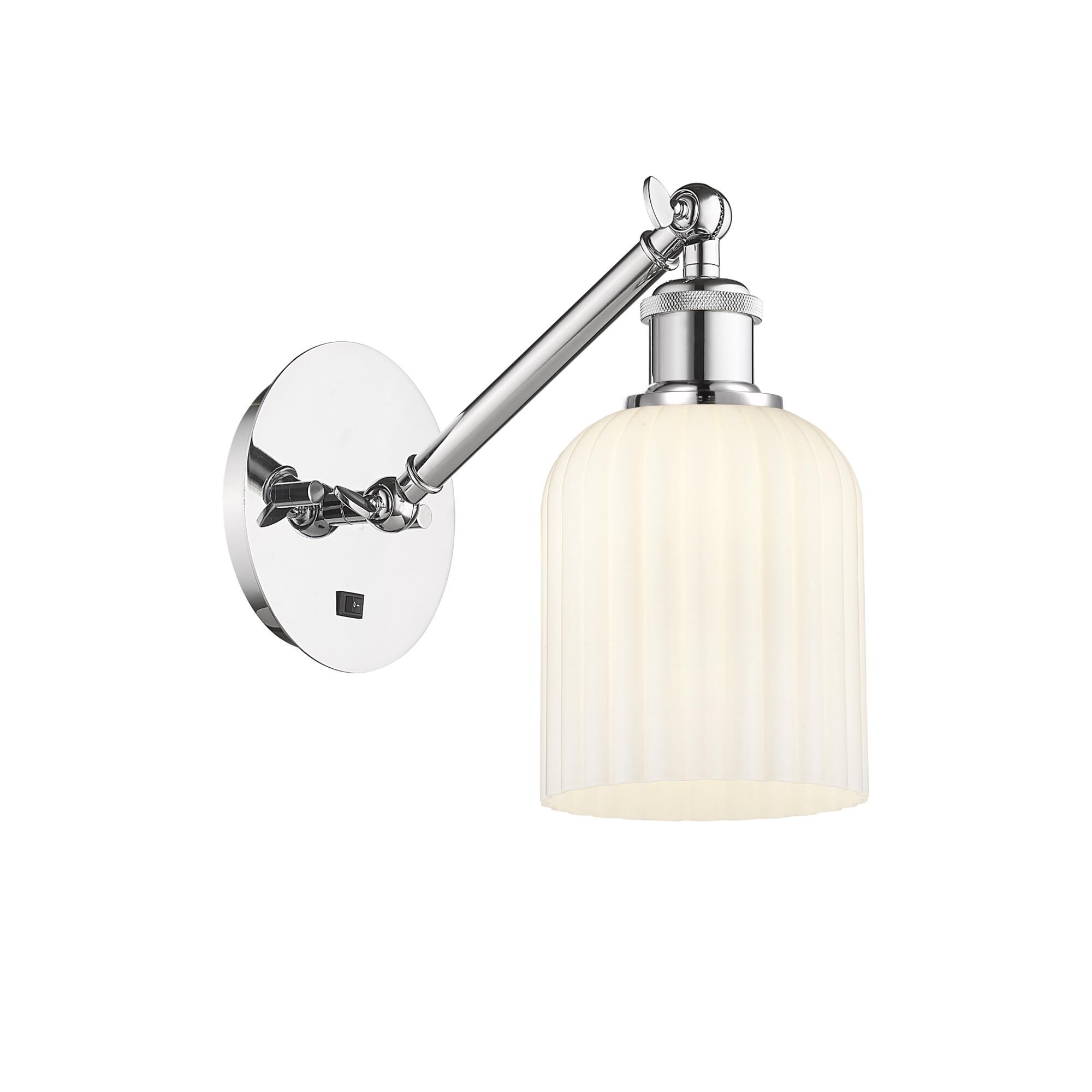 Shown in Polished Chrome finish and Gloss White shade