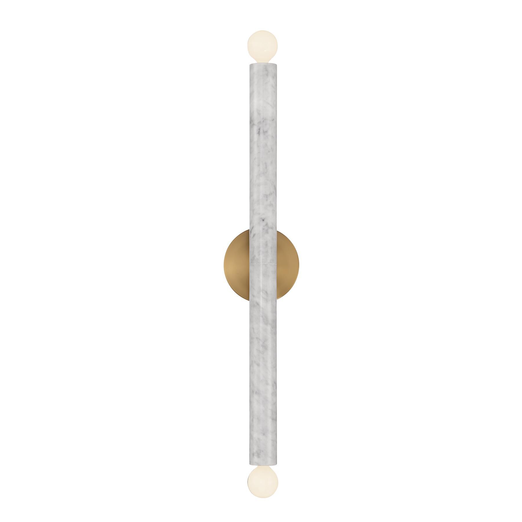 Shown in White Marble With Warm Brass finish