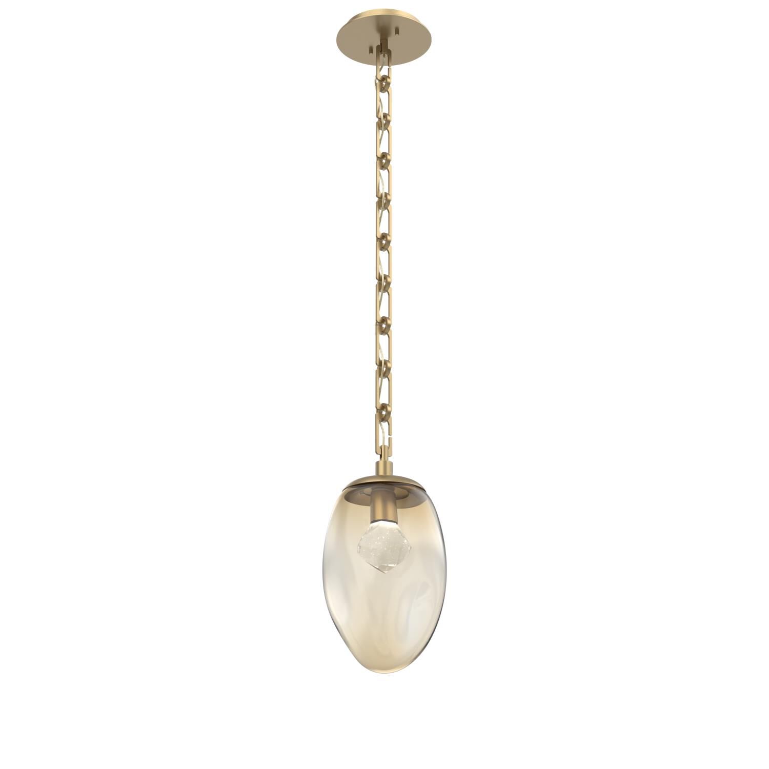 Shown in Gilded Brass finish and Amber with Faceted Gem glass