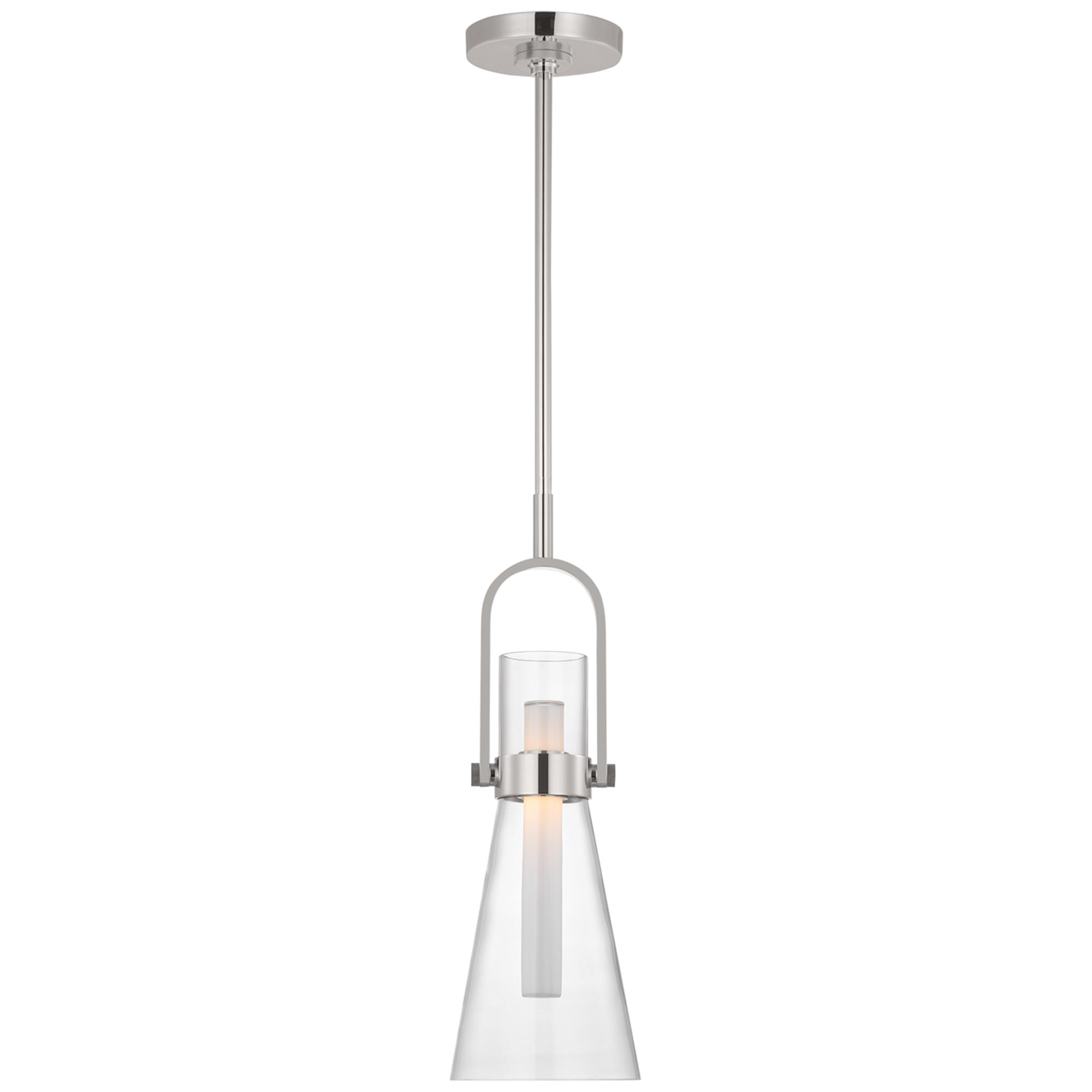 Shown in Polished Nickel finish and Clear glass