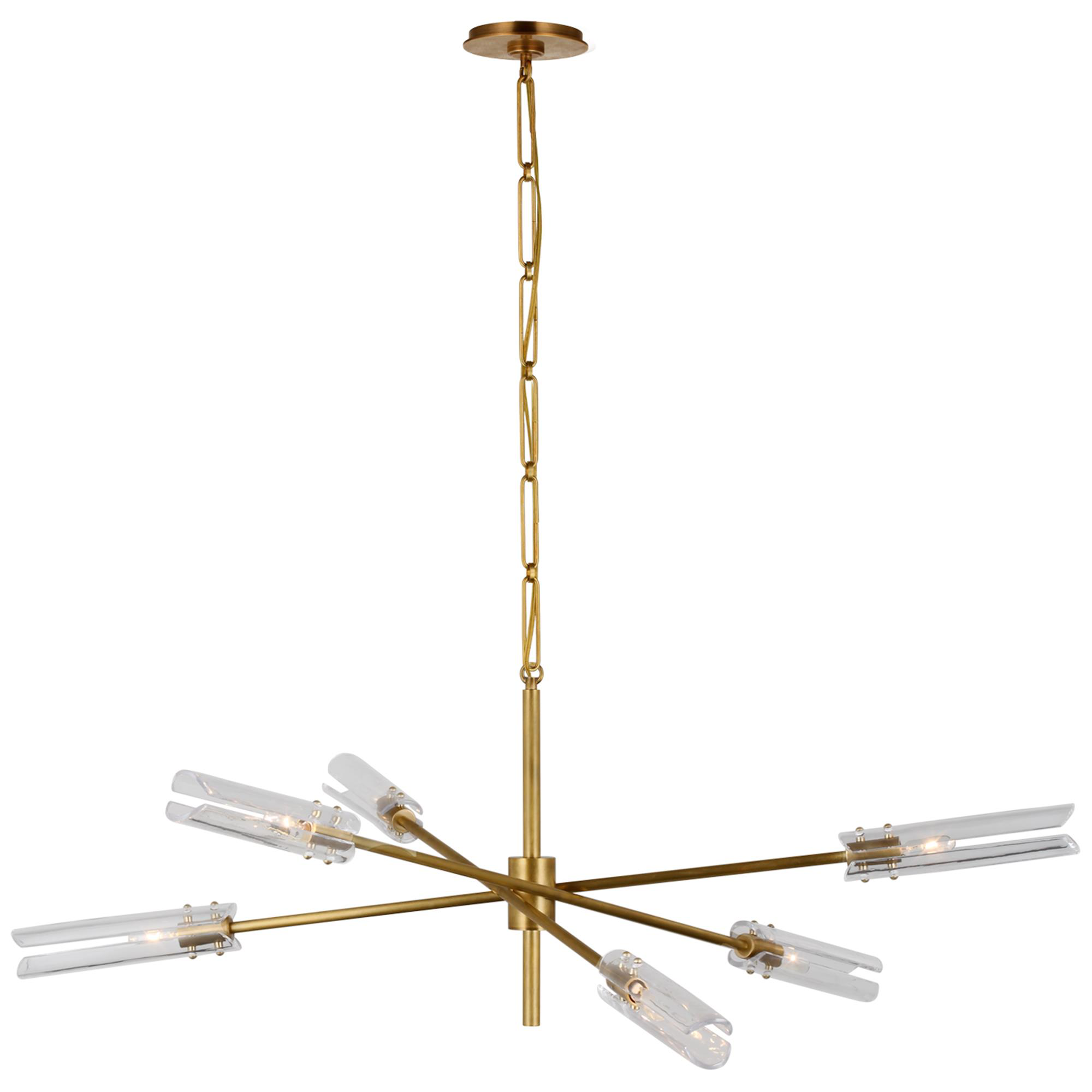 Shown in Hand-Rubbed Antique Brass finish and Clear glass