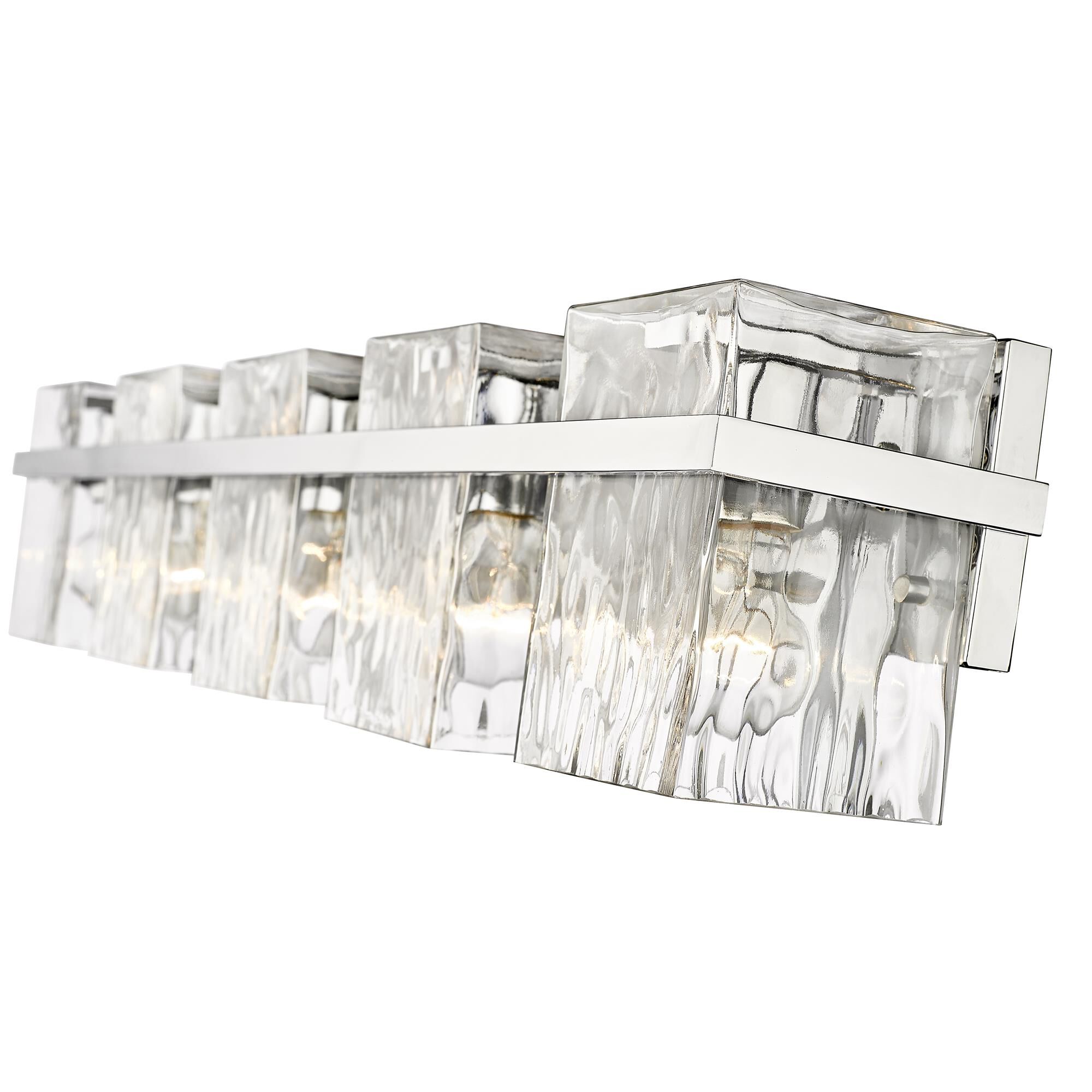 Shown in Chrome finish and Glass shade